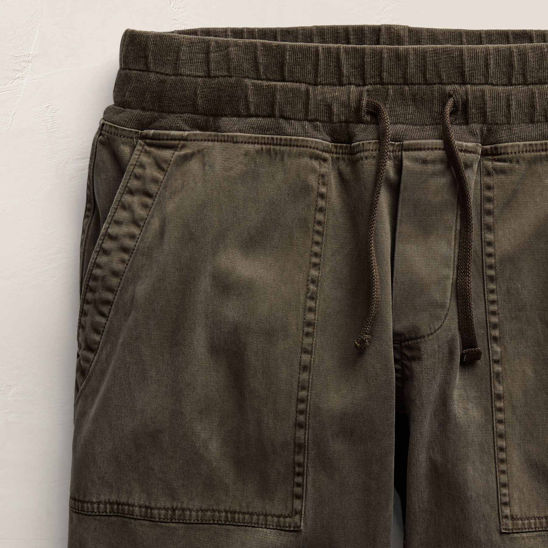 Mixed Media Straight Pant - Army Green Pigment