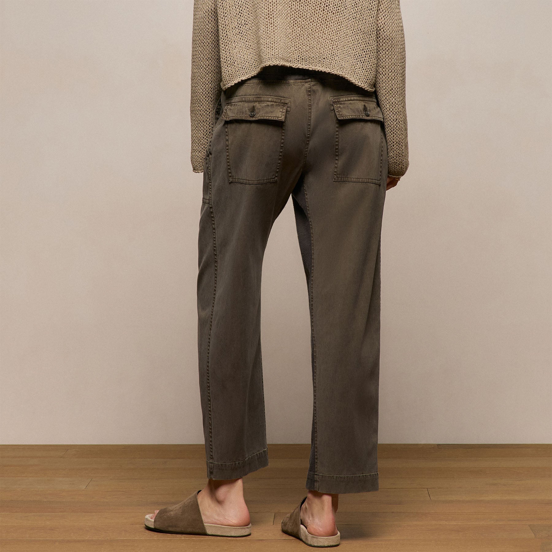Mixed Media Straight Pant - Army Green Pigment