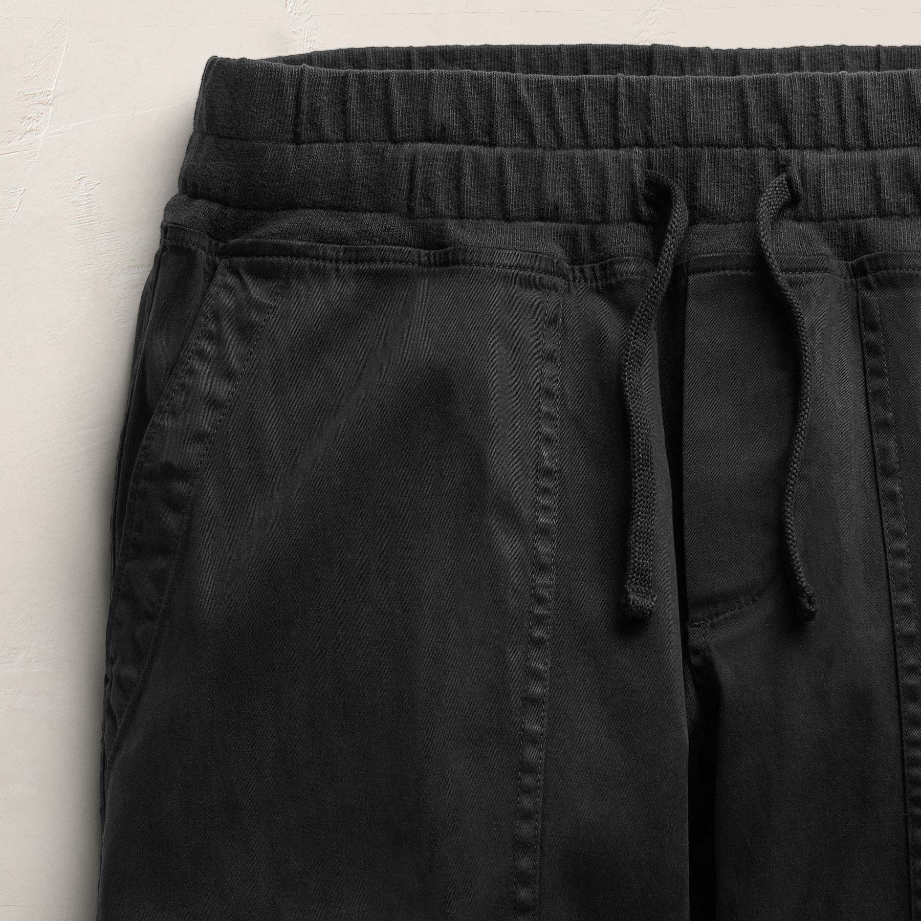 Mixed Media Straight Pant - Black