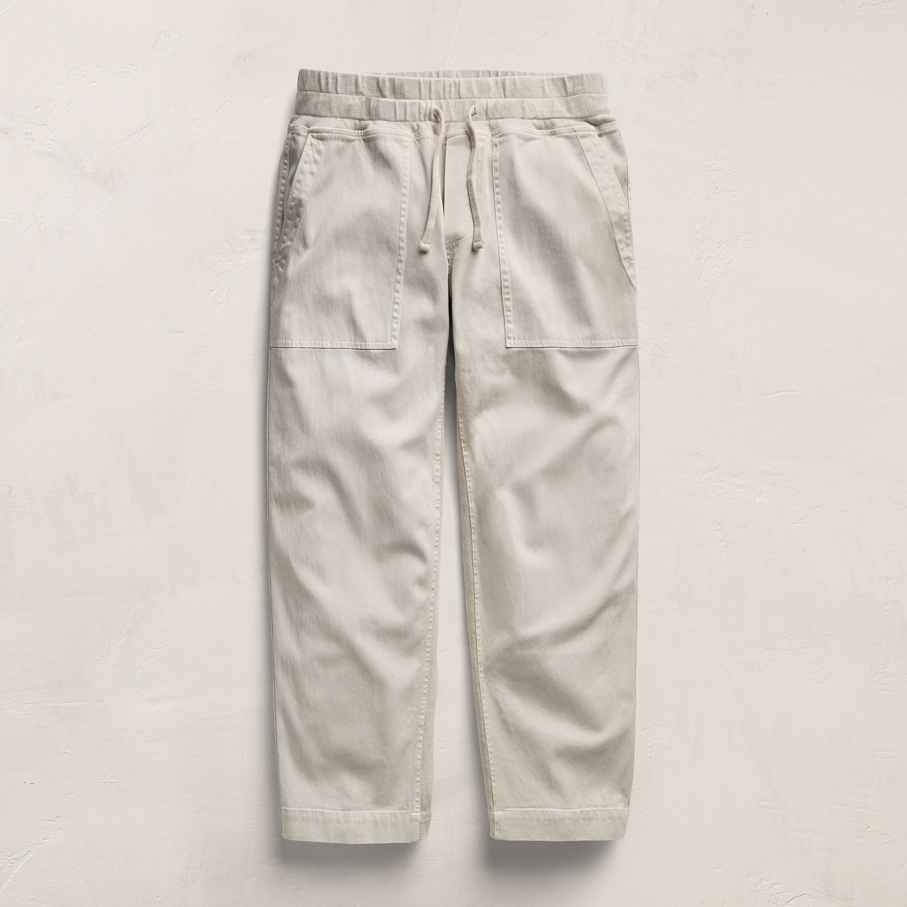 Mixed Media Straight Pant - Talc