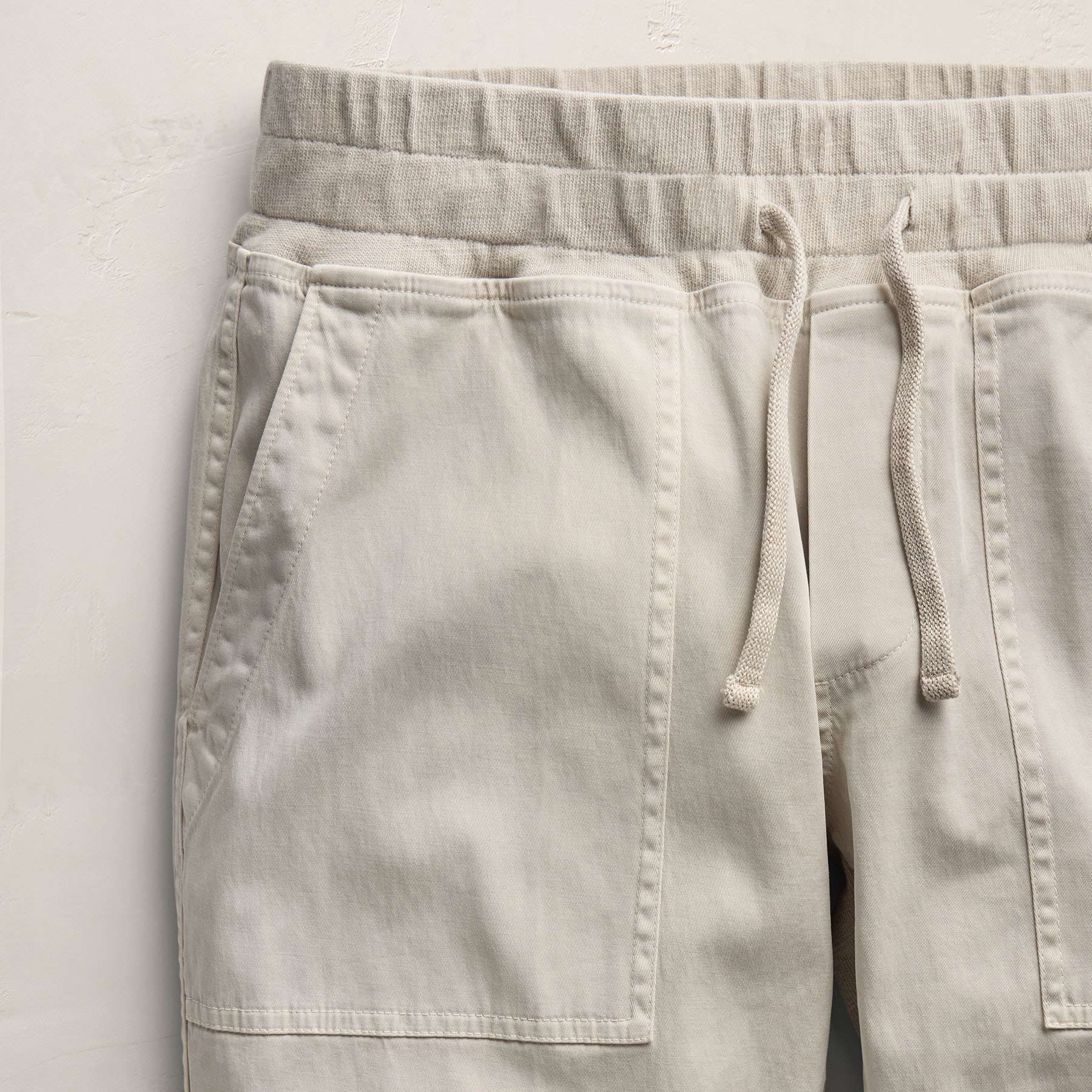 Mixed Media Straight Pant - Talc