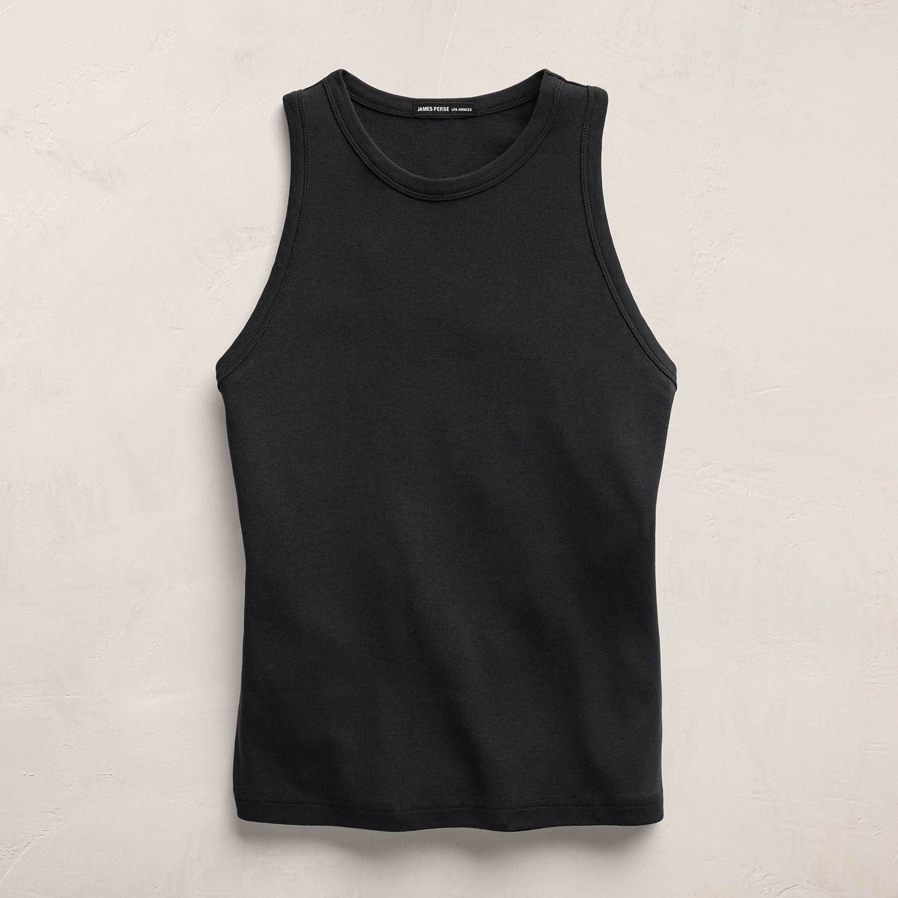 Compact Cotton High Neck Tank - Washed Black