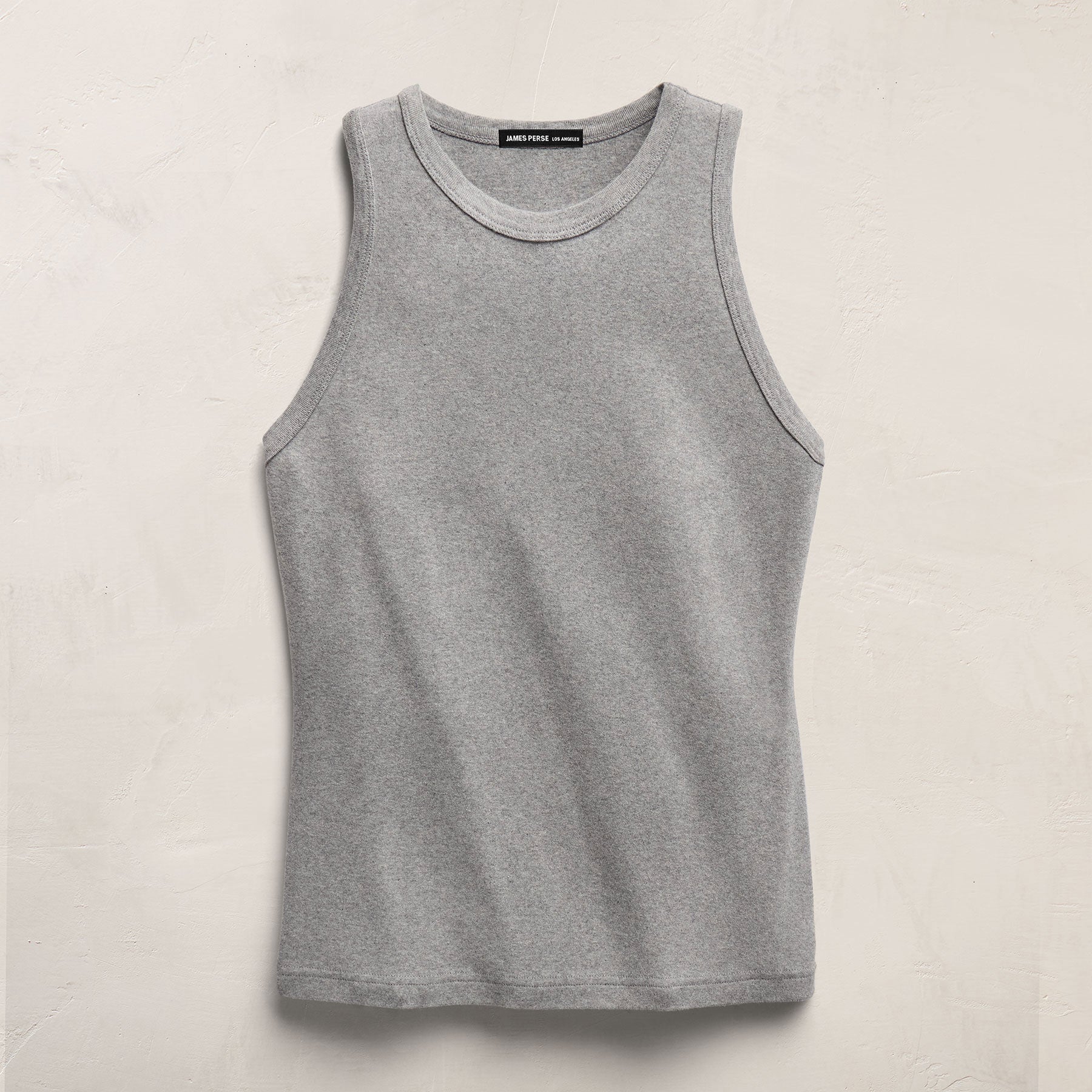 Compact Cotton High Neck Tank - Heather Grey