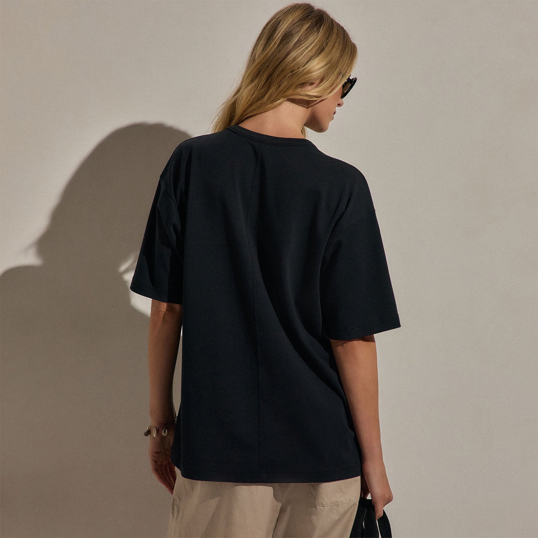 Cotton Jersey Oversized Tee - Black