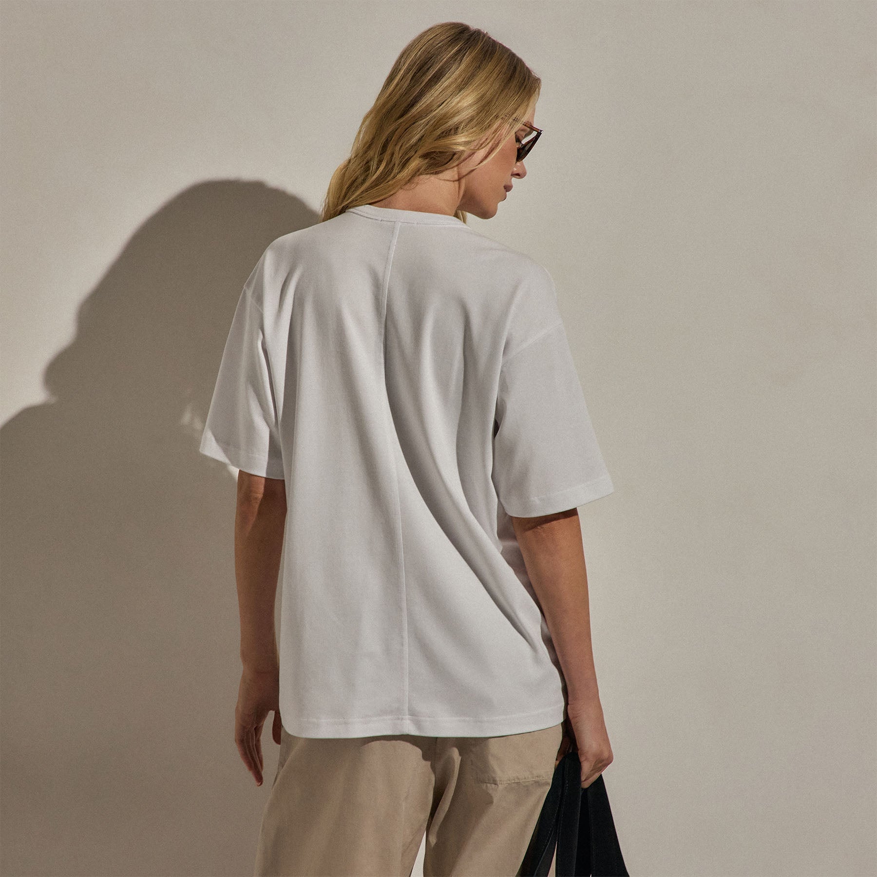 Cotton Jersey Oversized Tee - White