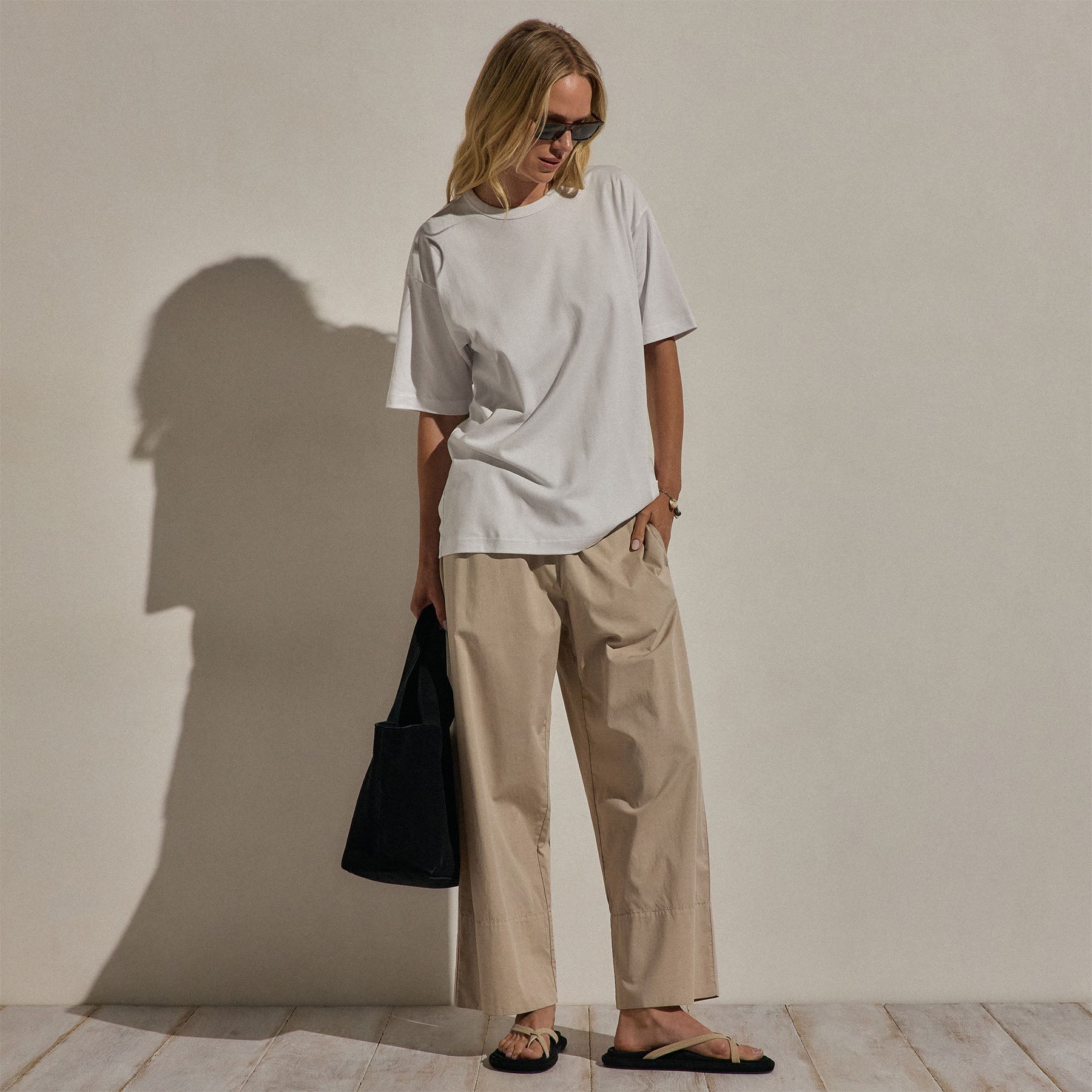 Cotton Jersey Oversized Tee - White
