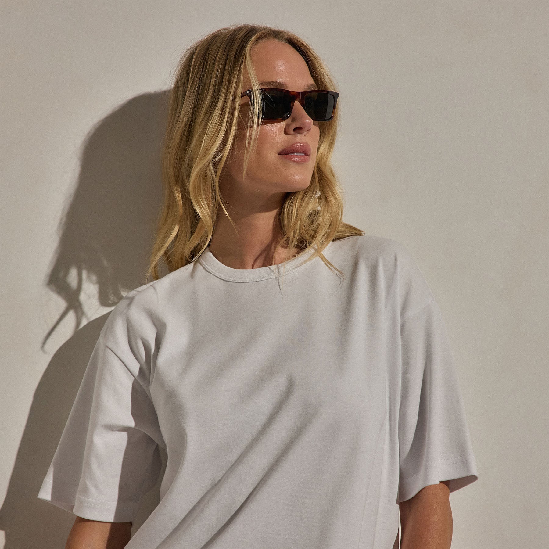 Cotton Jersey Oversized Tee - White