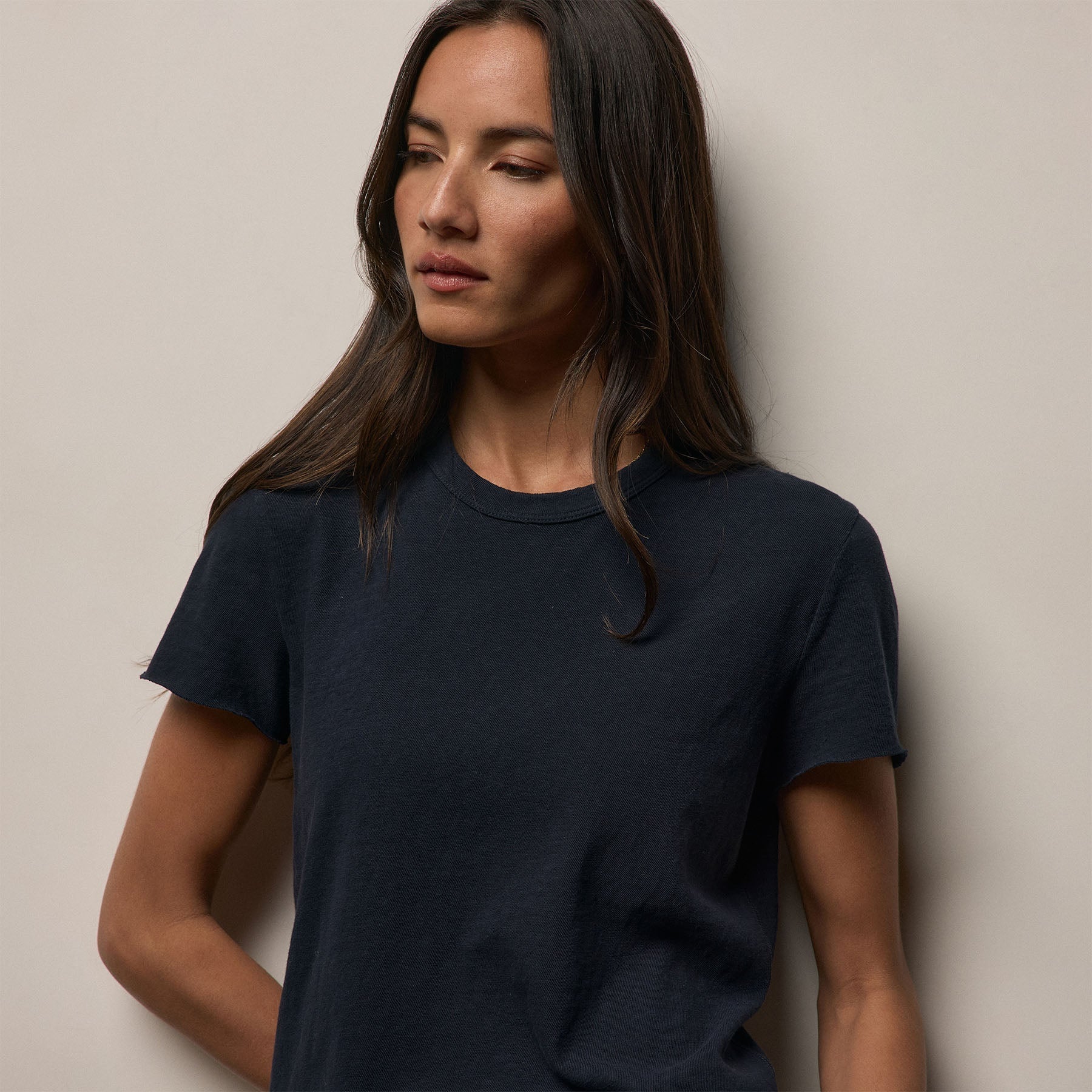 Slub Jersey Shrunken Tee - Classic Navy