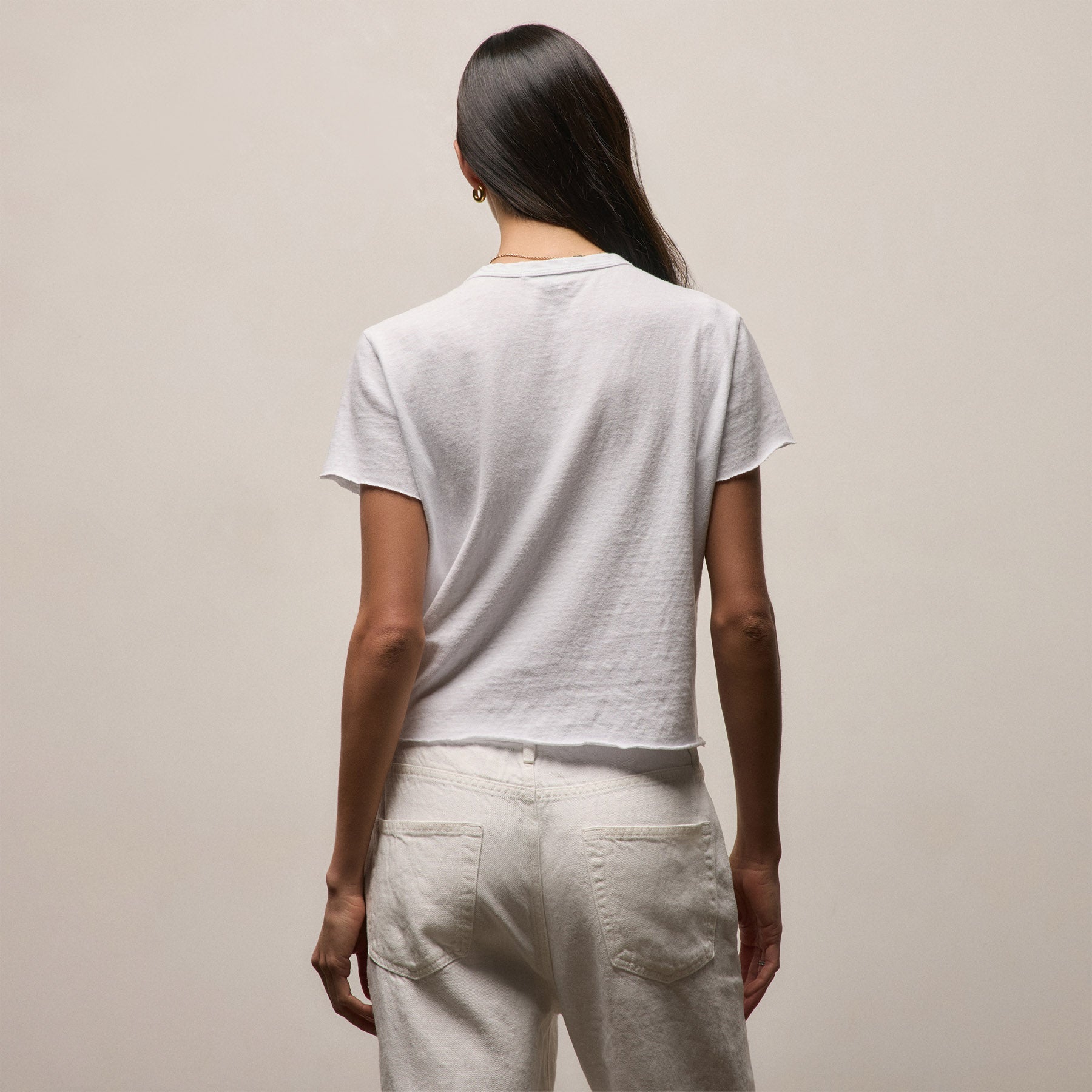 Slub Jersey Shrunken Tee - White