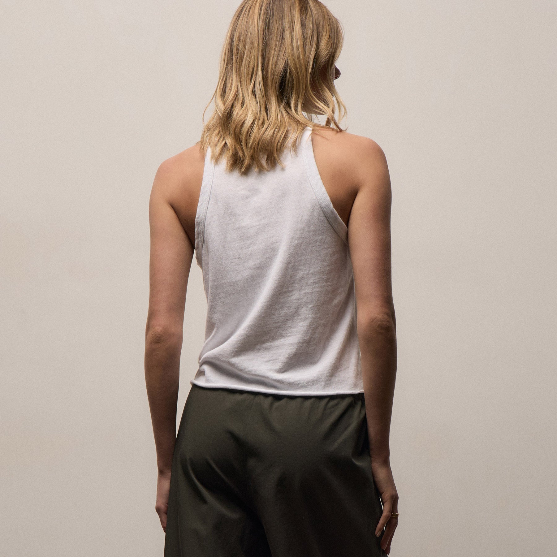 Slub Jersey Muscle Tank - White