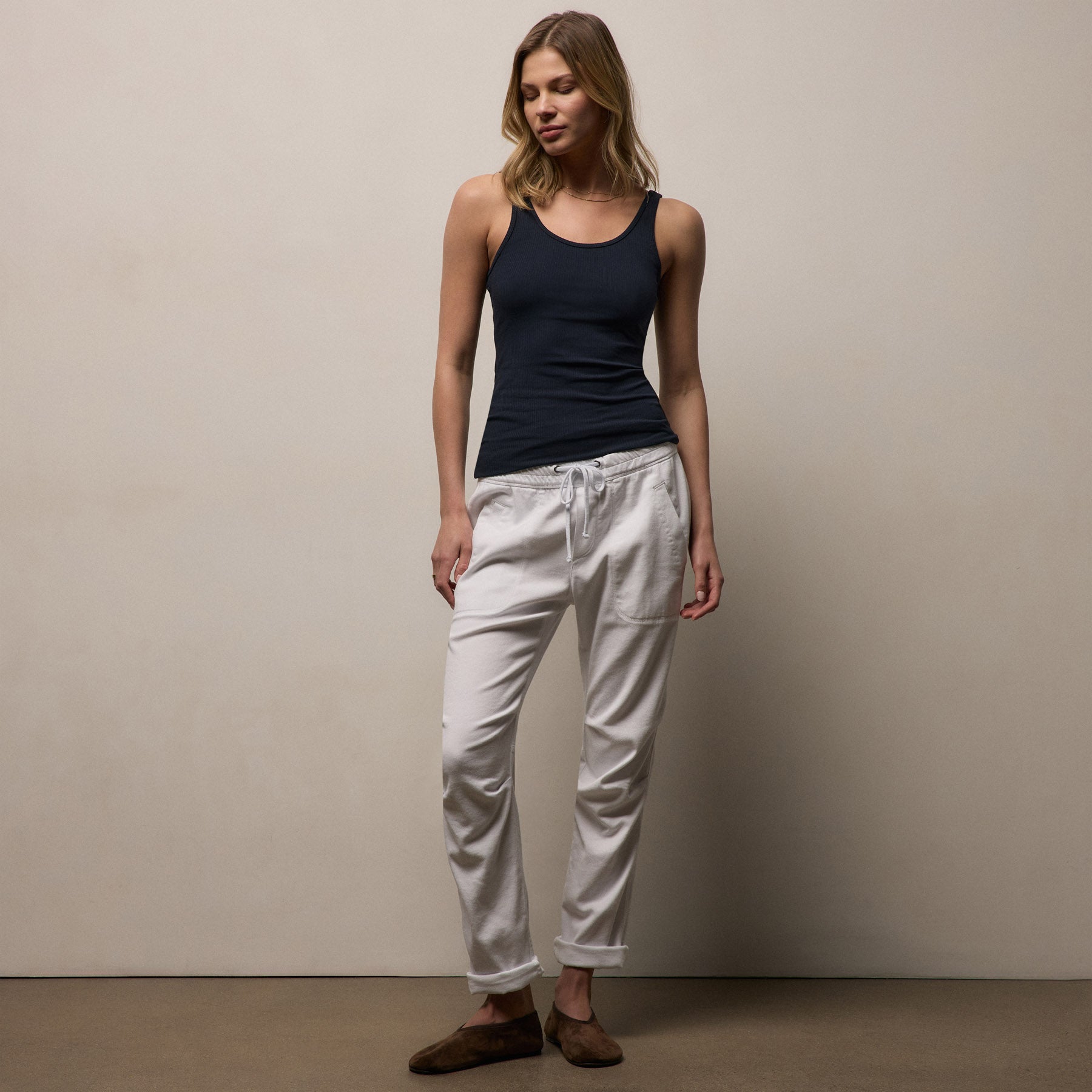 Soft Drape Pant - White
