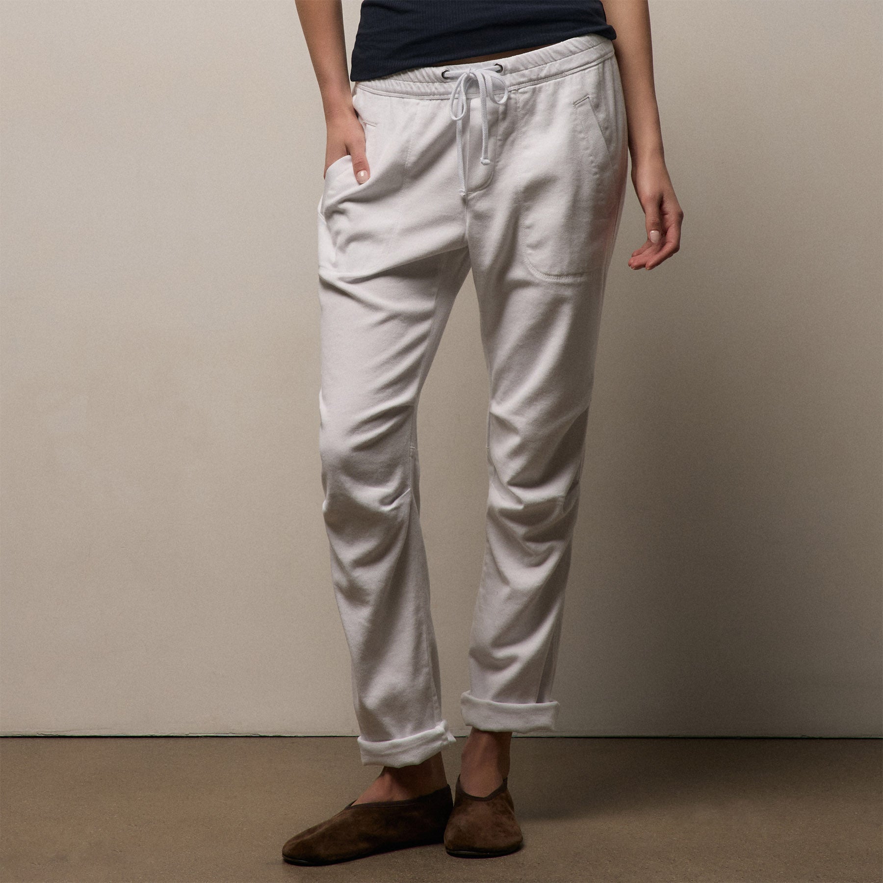 Soft Drape Pant - White