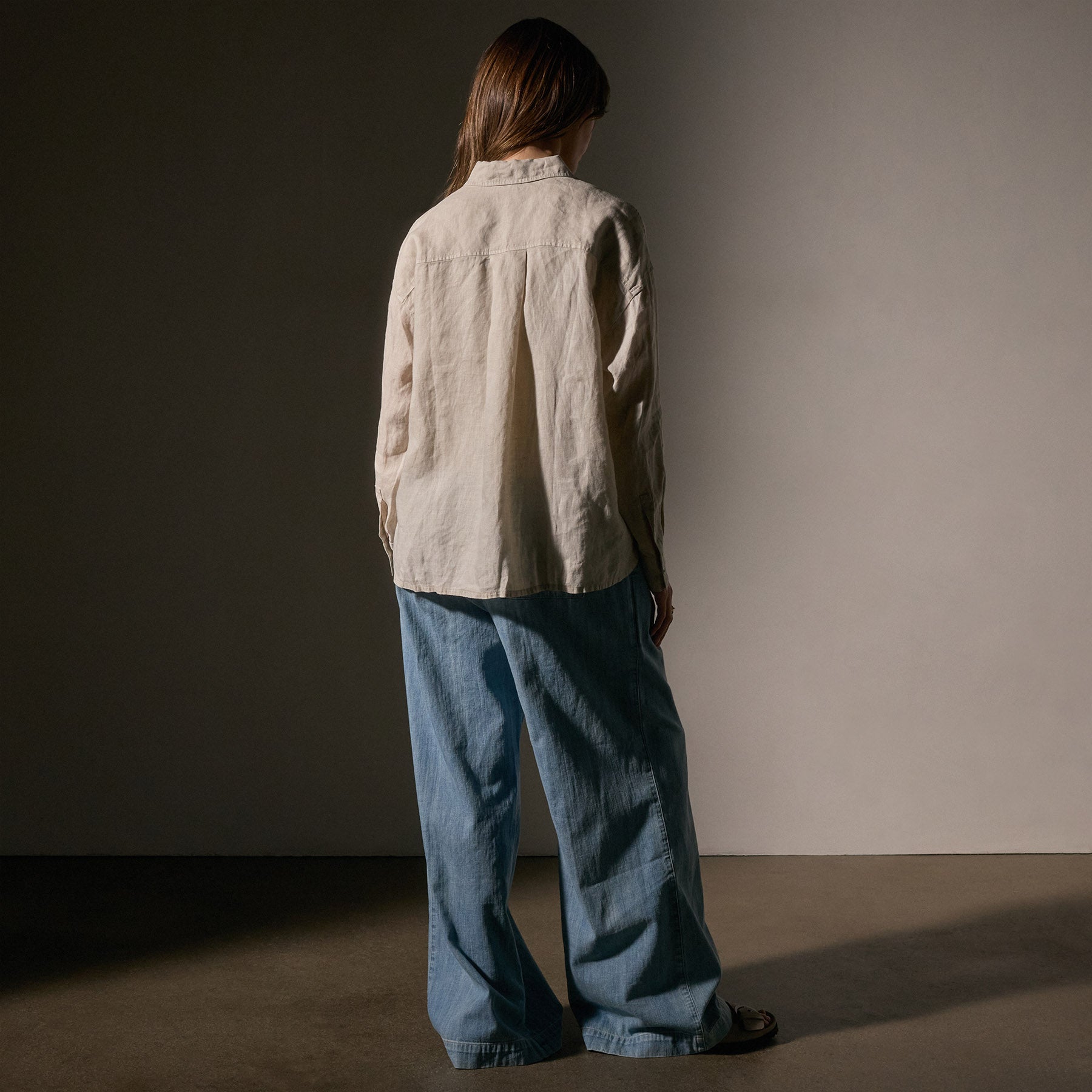 Linen Oversized Shirt - Salt Pigment