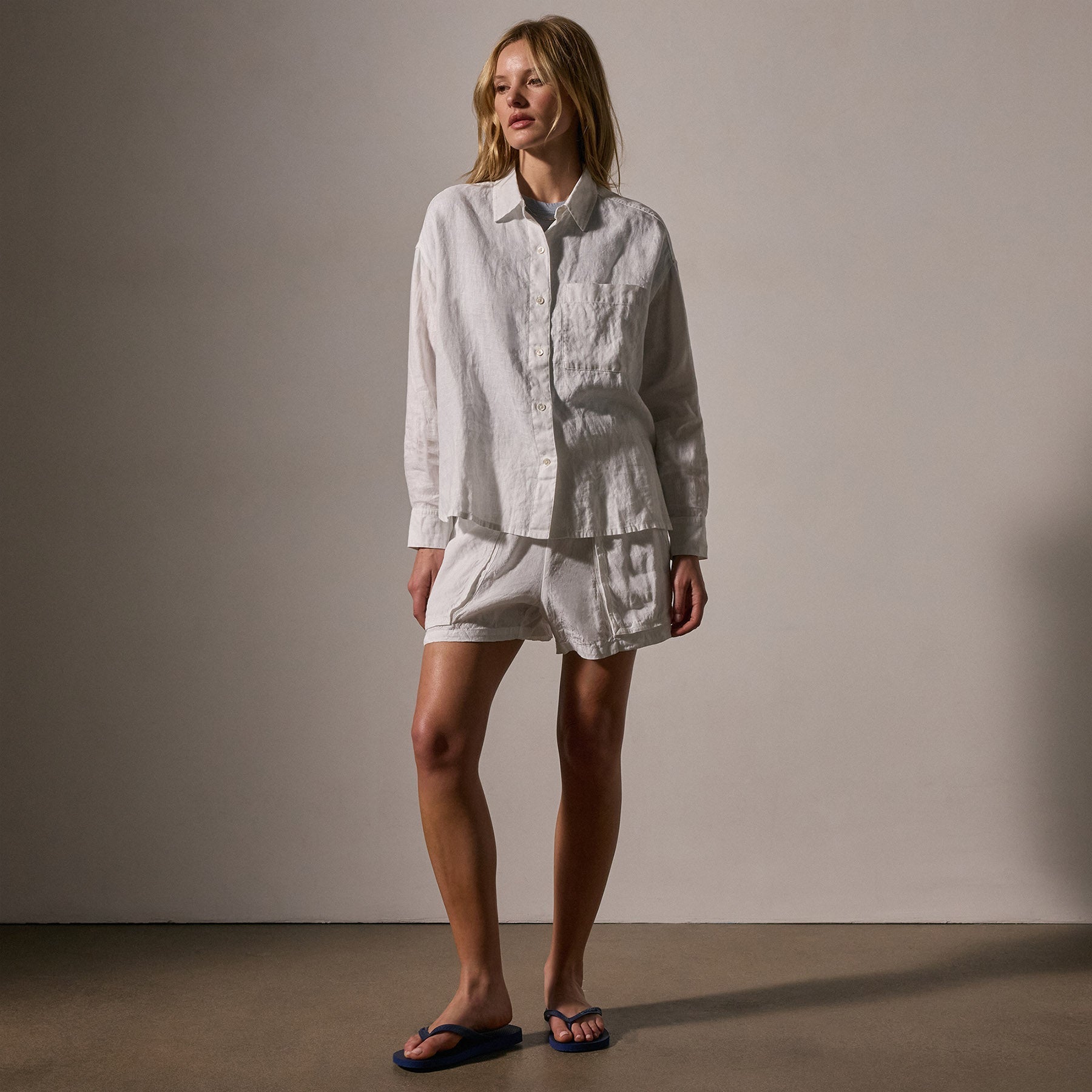 Linen Oversized Shirt - White