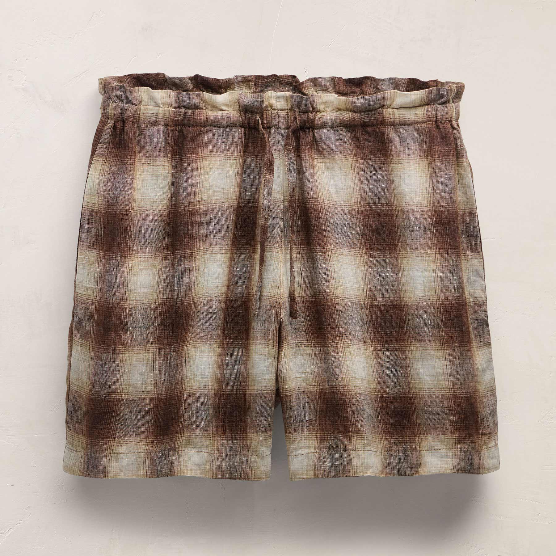 Plaid Linen Short - Chestnut Plaid