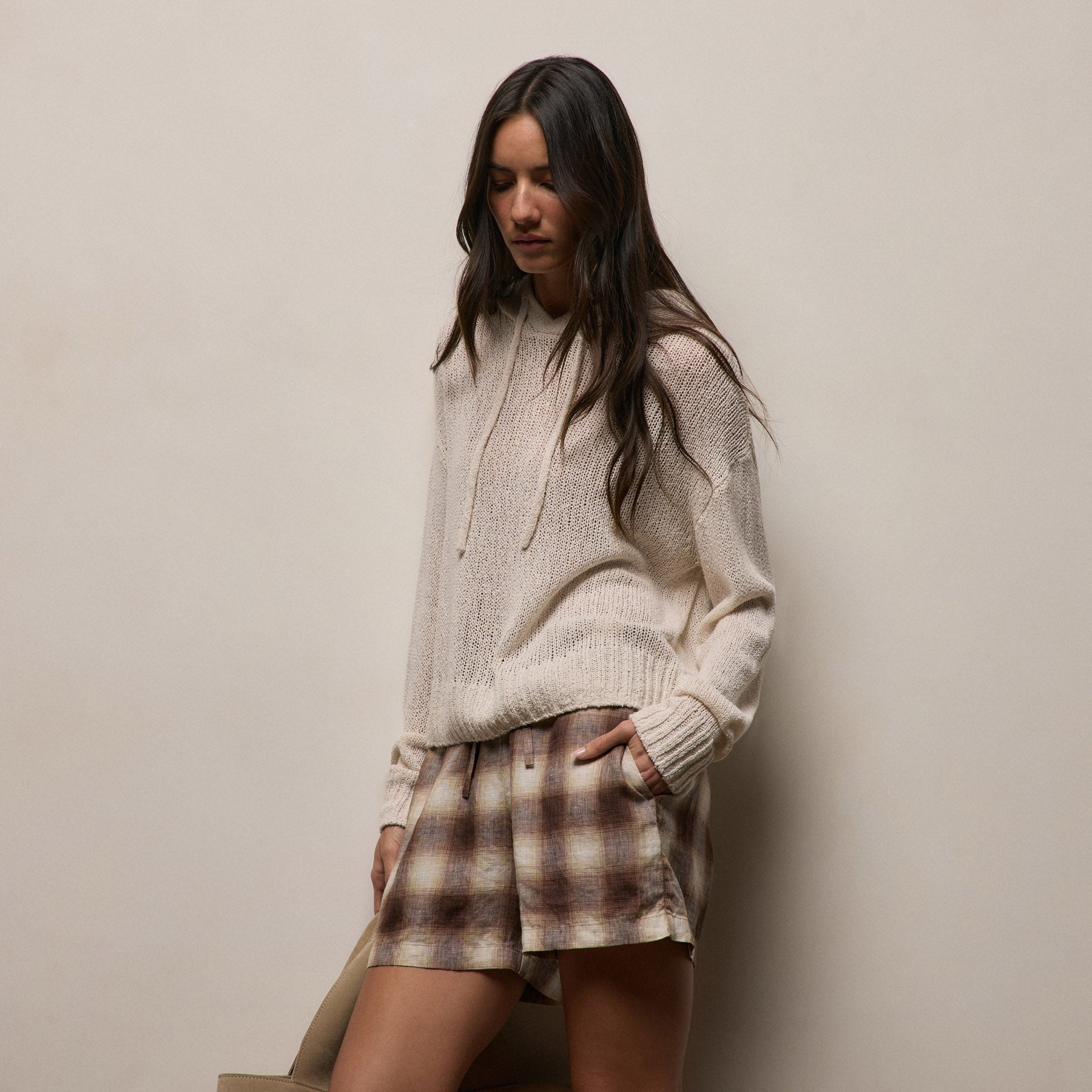 Plaid Linen Short - Chestnut Plaid