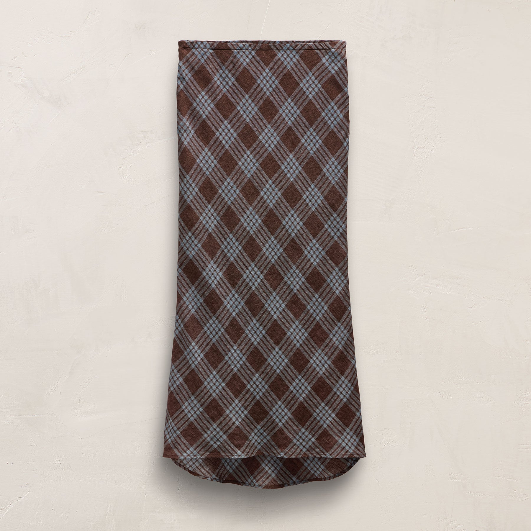 Plaid Linen Skirt - Plum Plaid