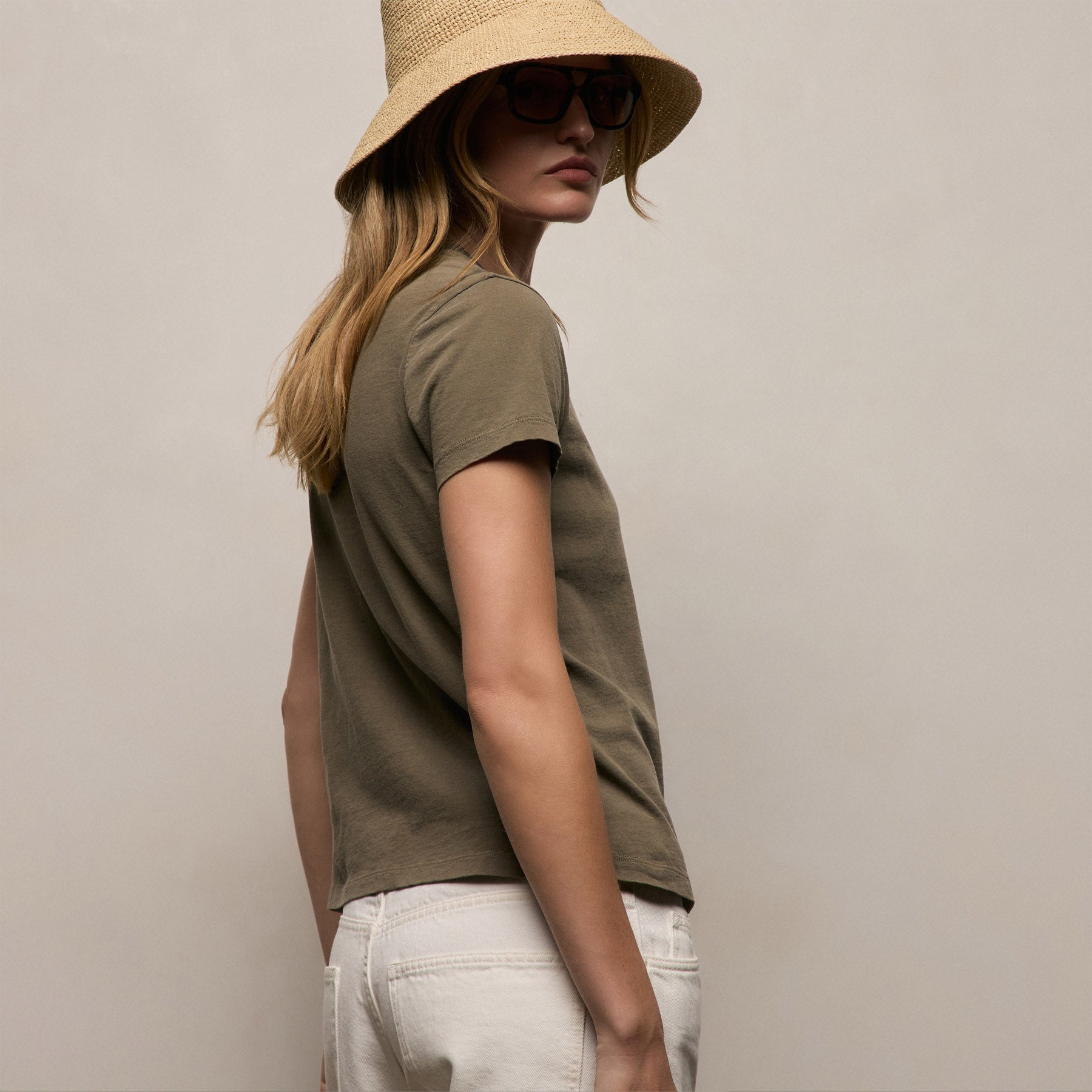 Vintage Little Boy Tee - Light Olive Pigment