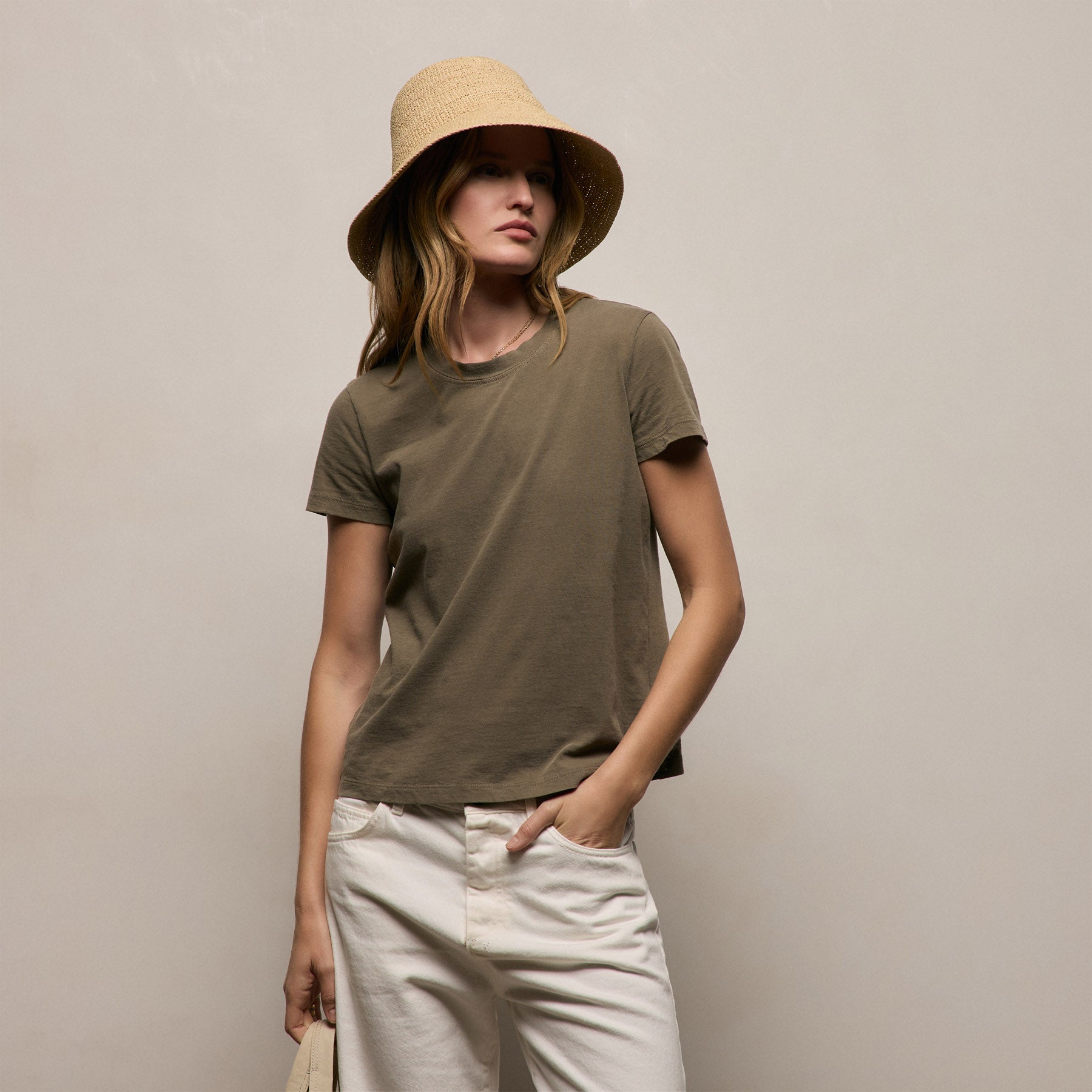Vintage Little Boy Tee - Light Olive Pigment