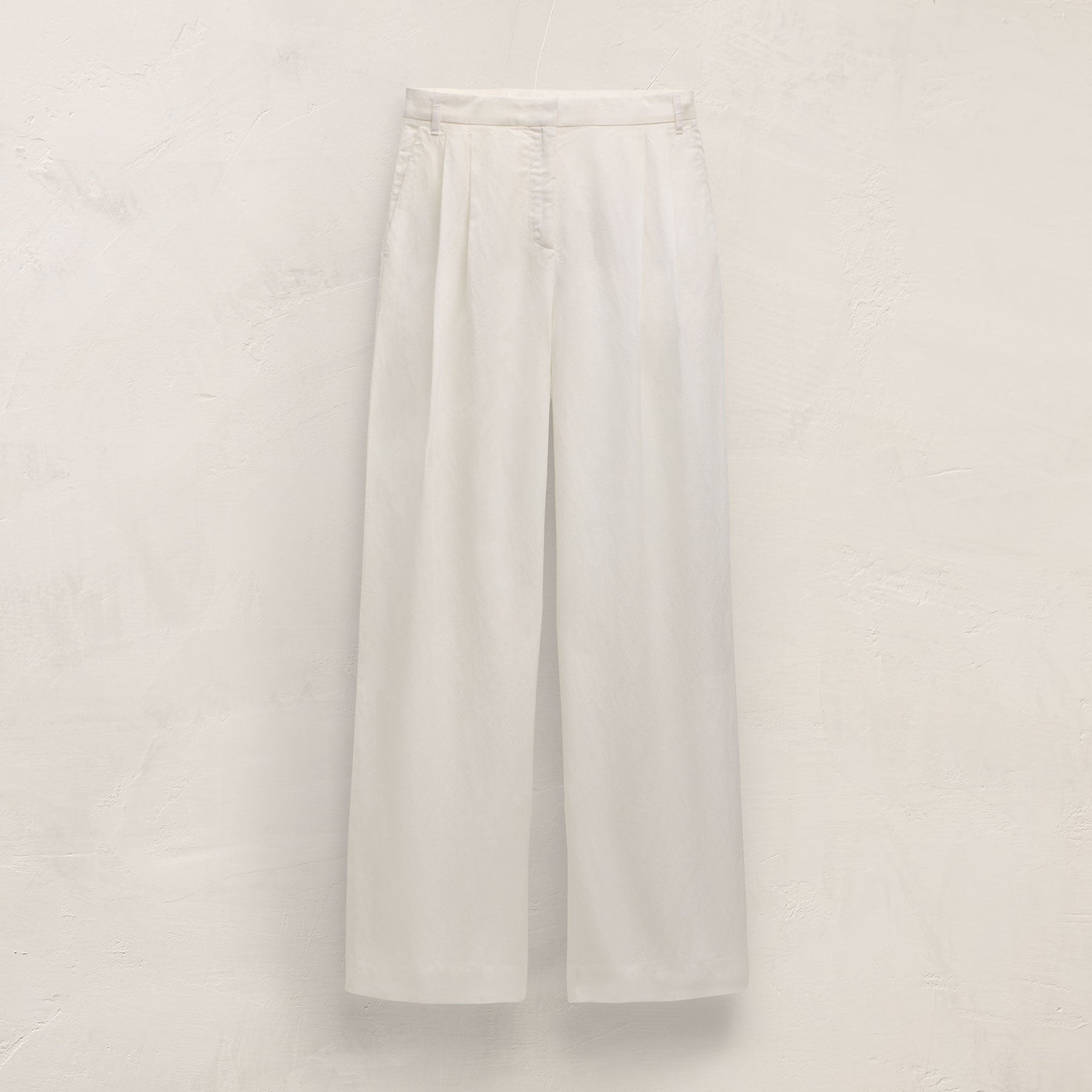 Twill Pleated Trouser - Off White