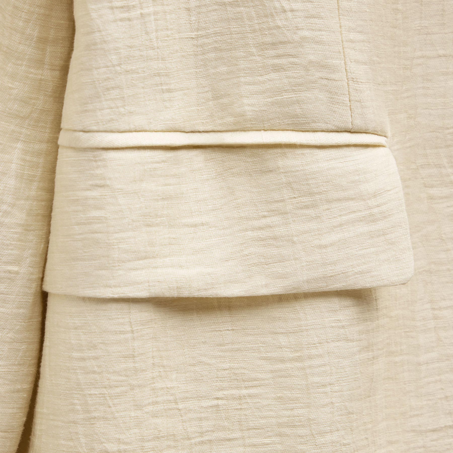 Crinkle Linen Relaxed Blazer - Ecru