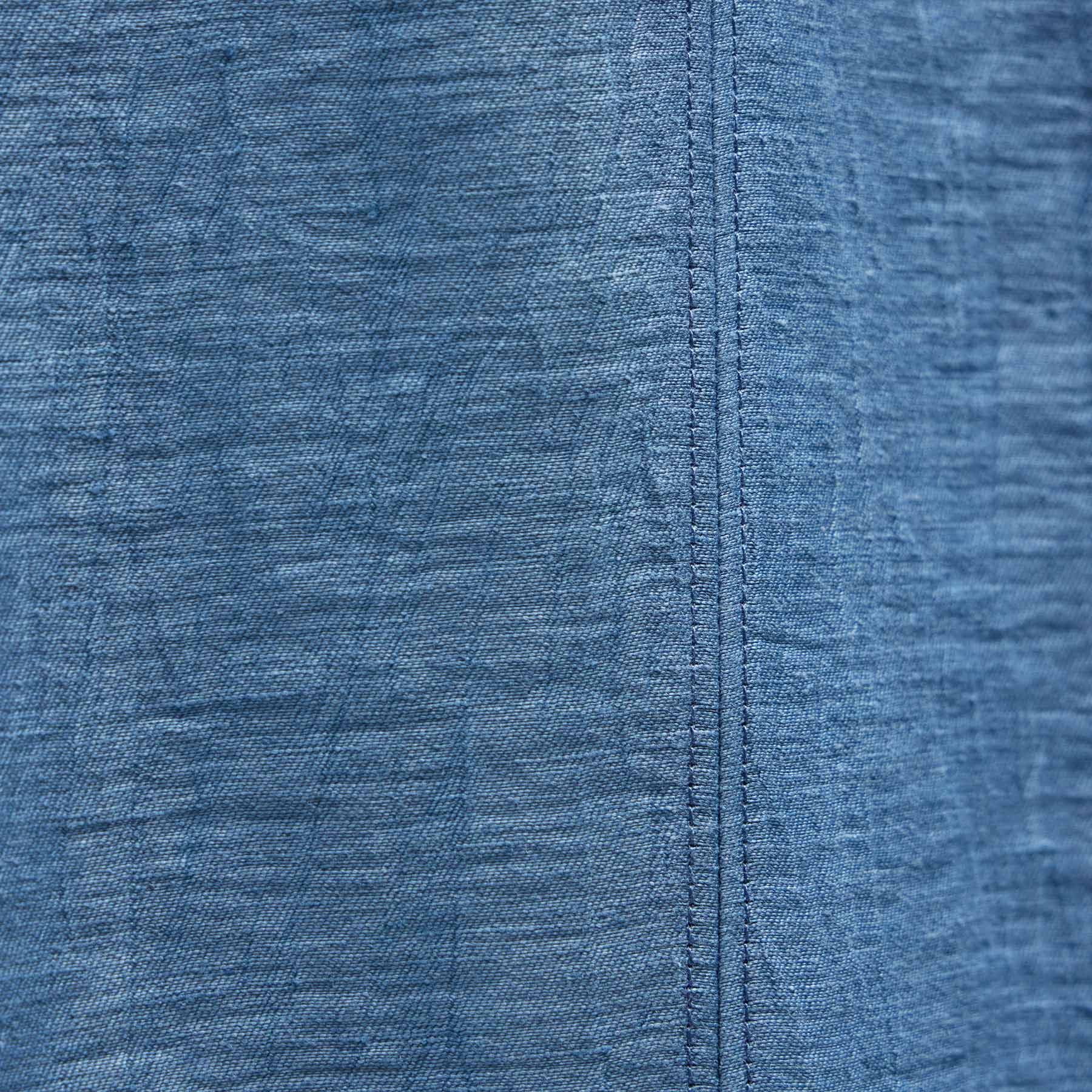 Textured Linen Tie Front Tunic Dress - Blue Hyacinth