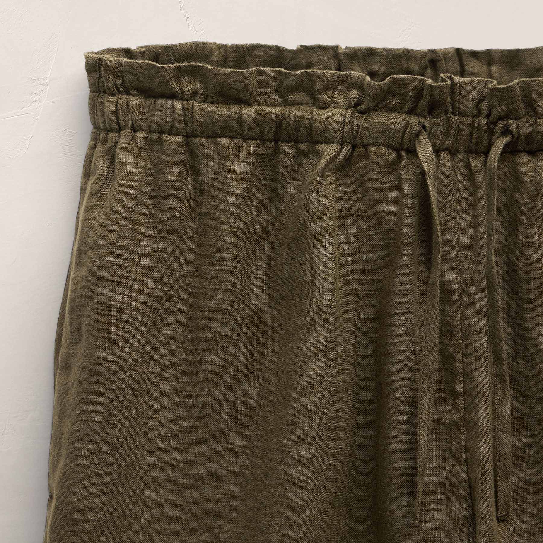 Linen Short - Army Green