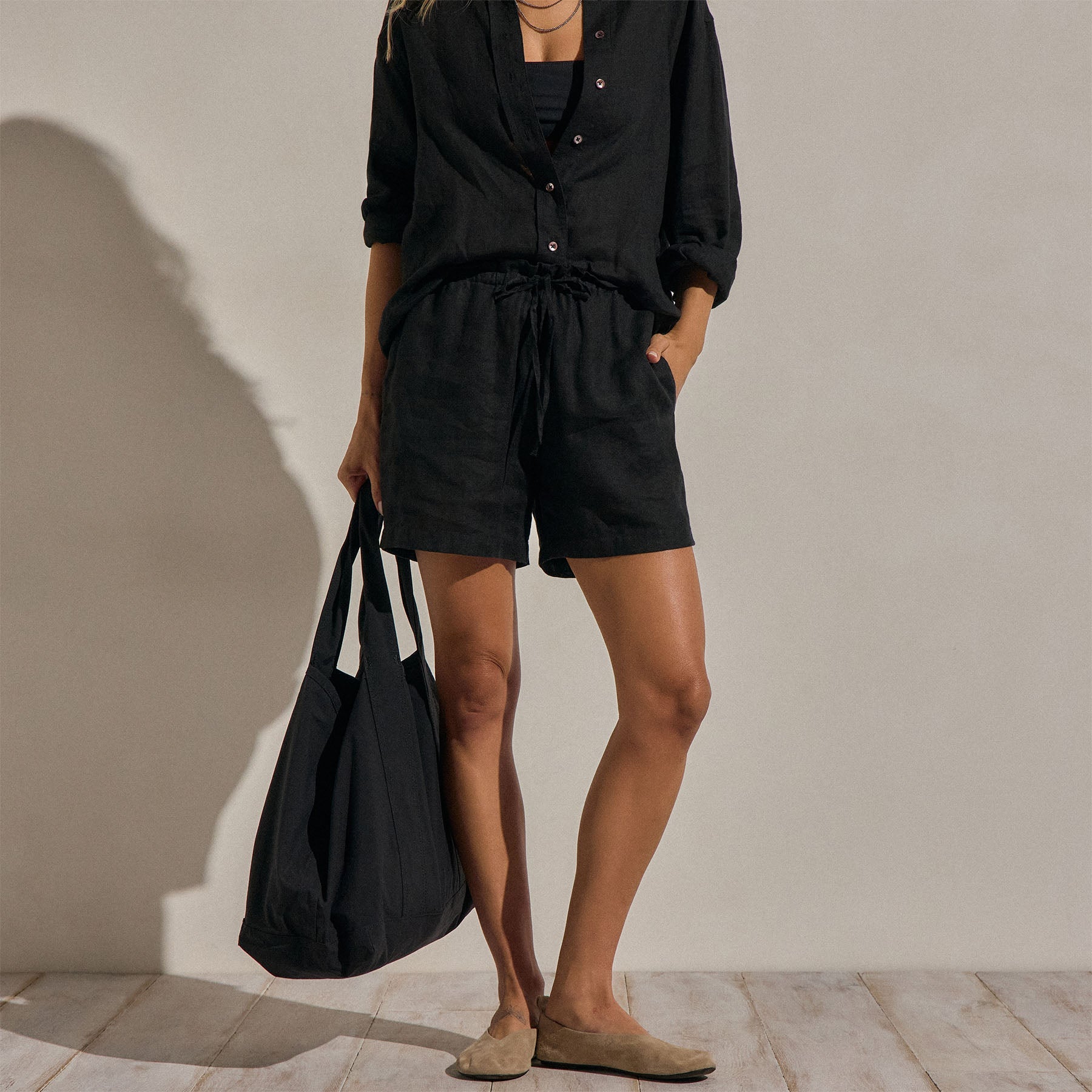 Linen Short - Black
