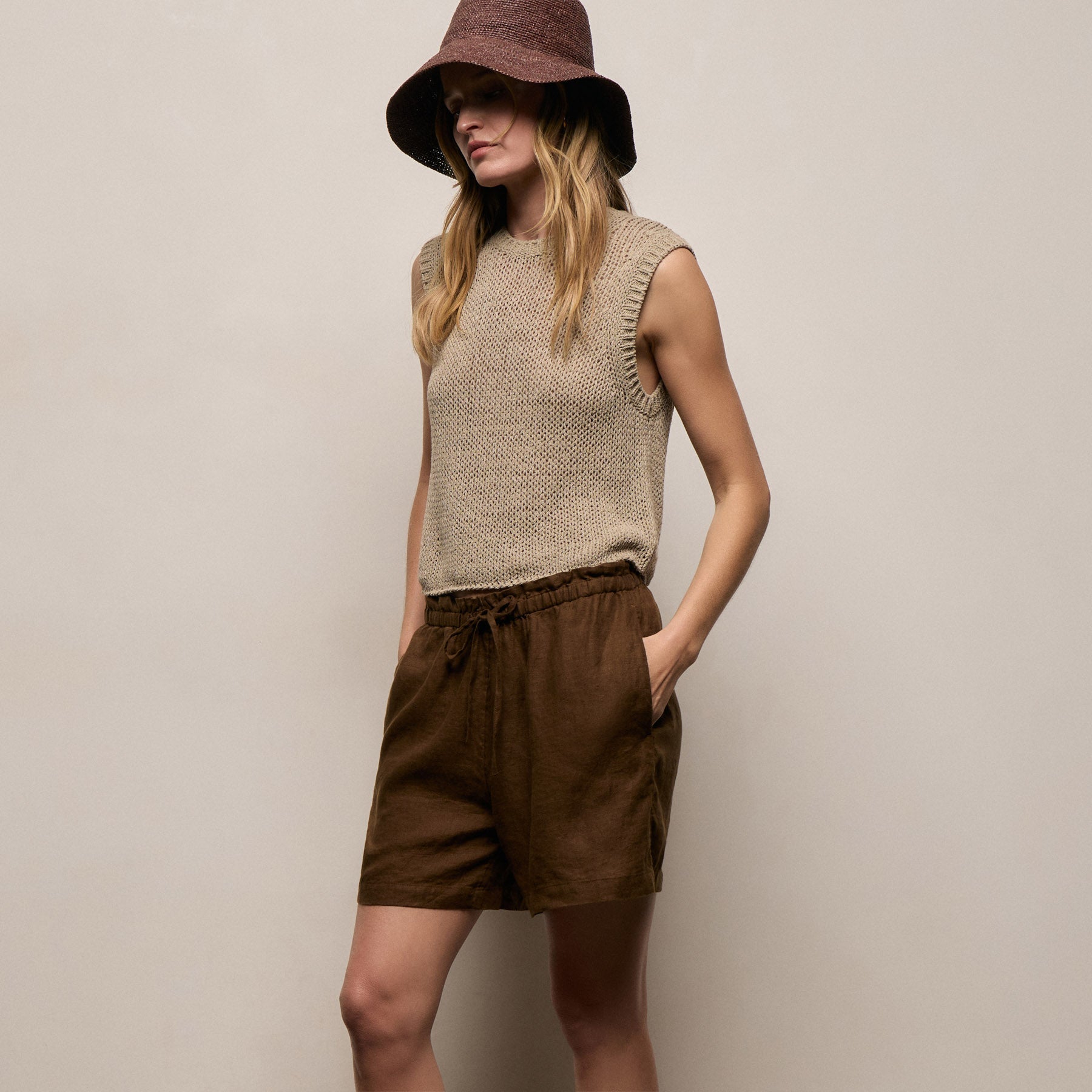 Linen Short - Cocoa