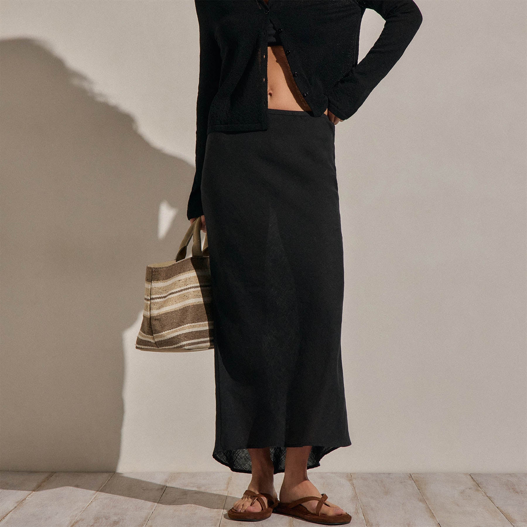 Linen Skirt - Black