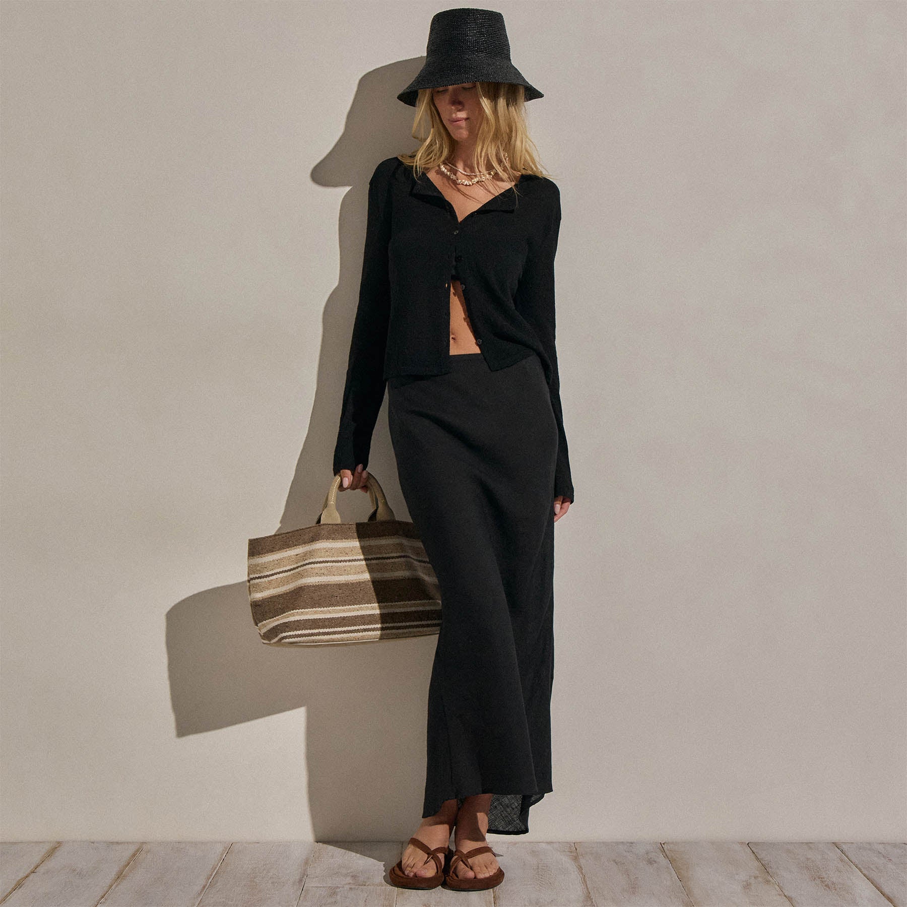 Linen Skirt - Black