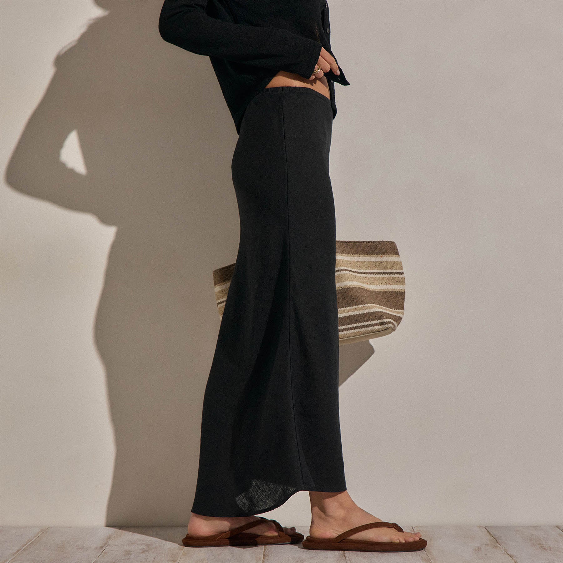 Linen Skirt - Black