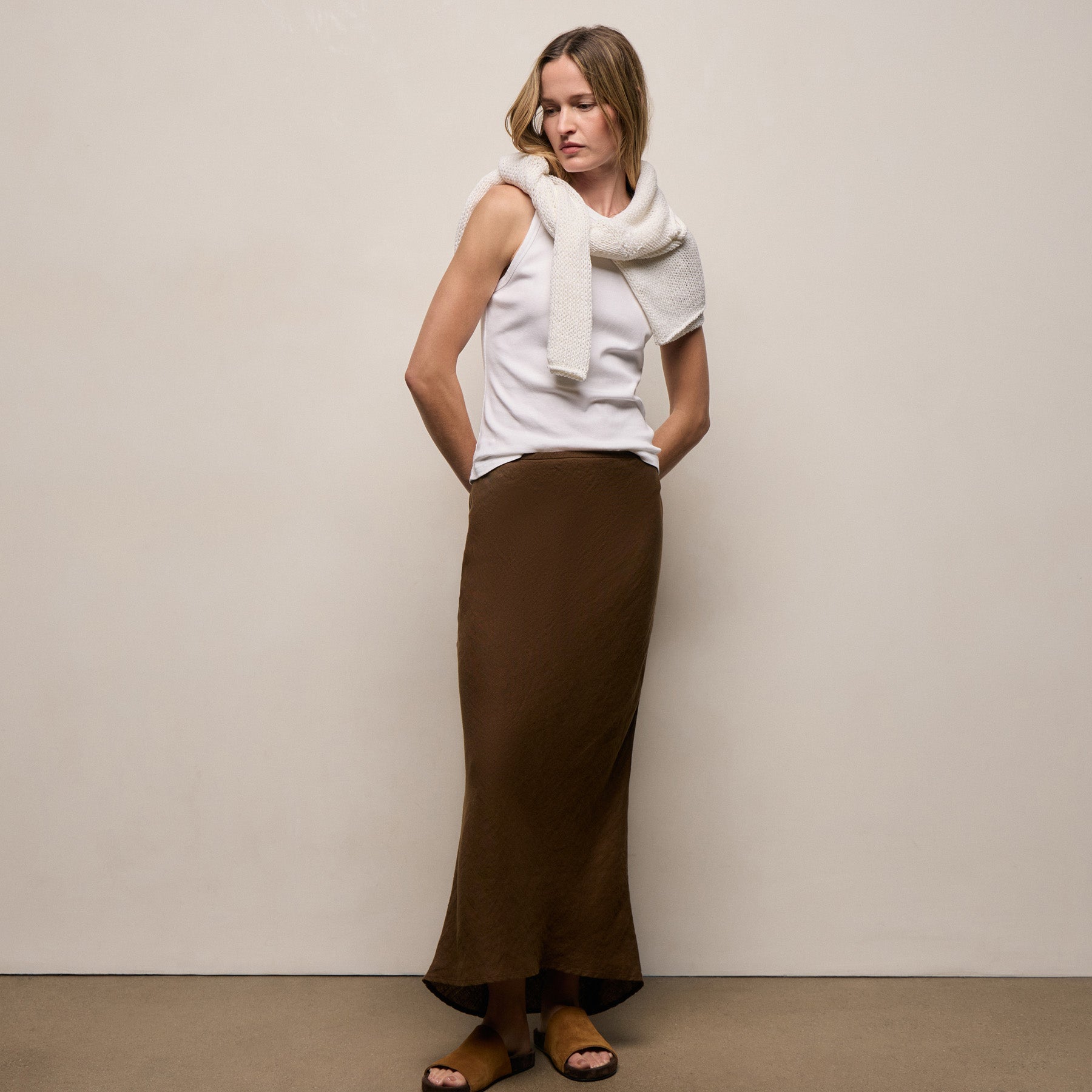 Linen Skirt - Cocoa