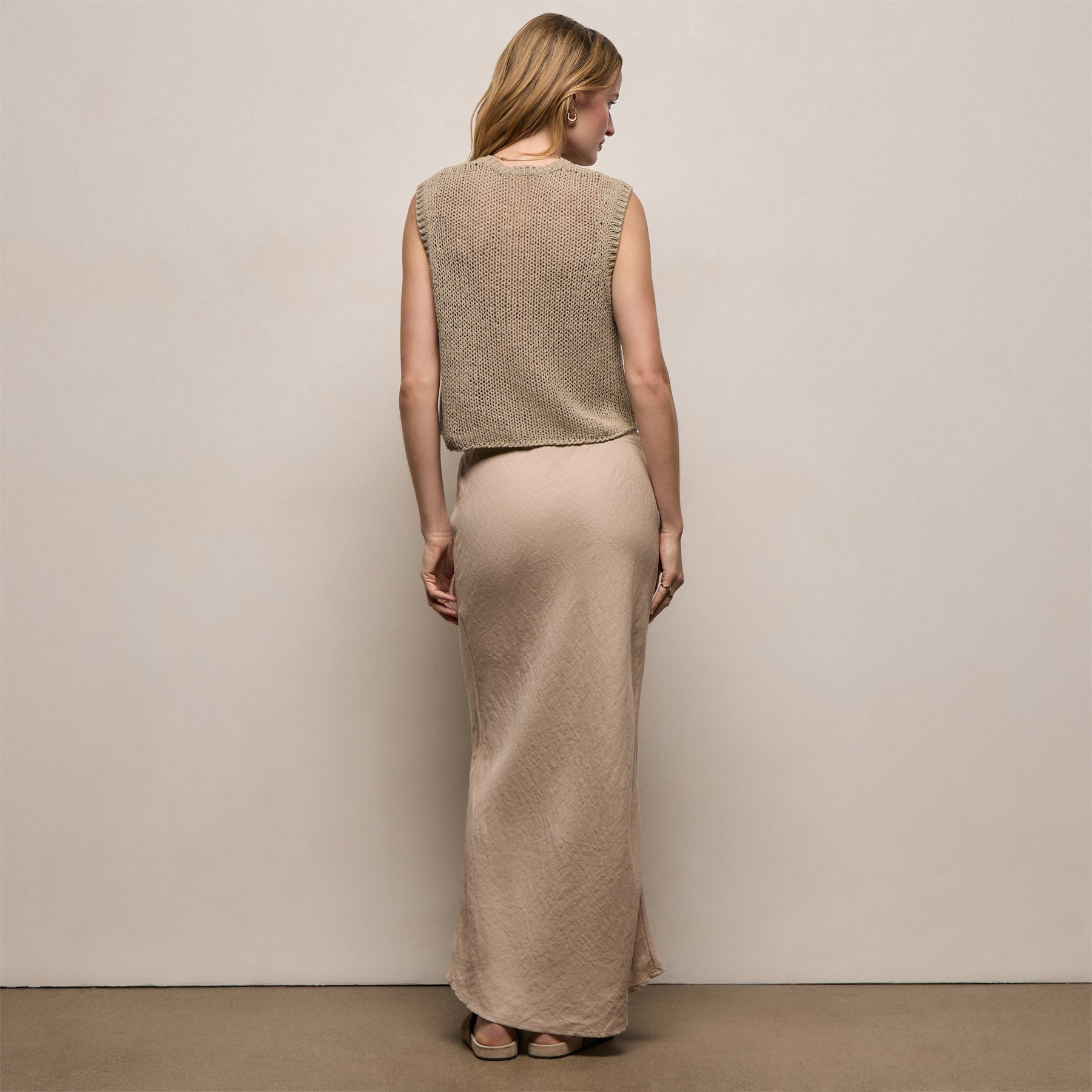 Linen Skirt - Stone