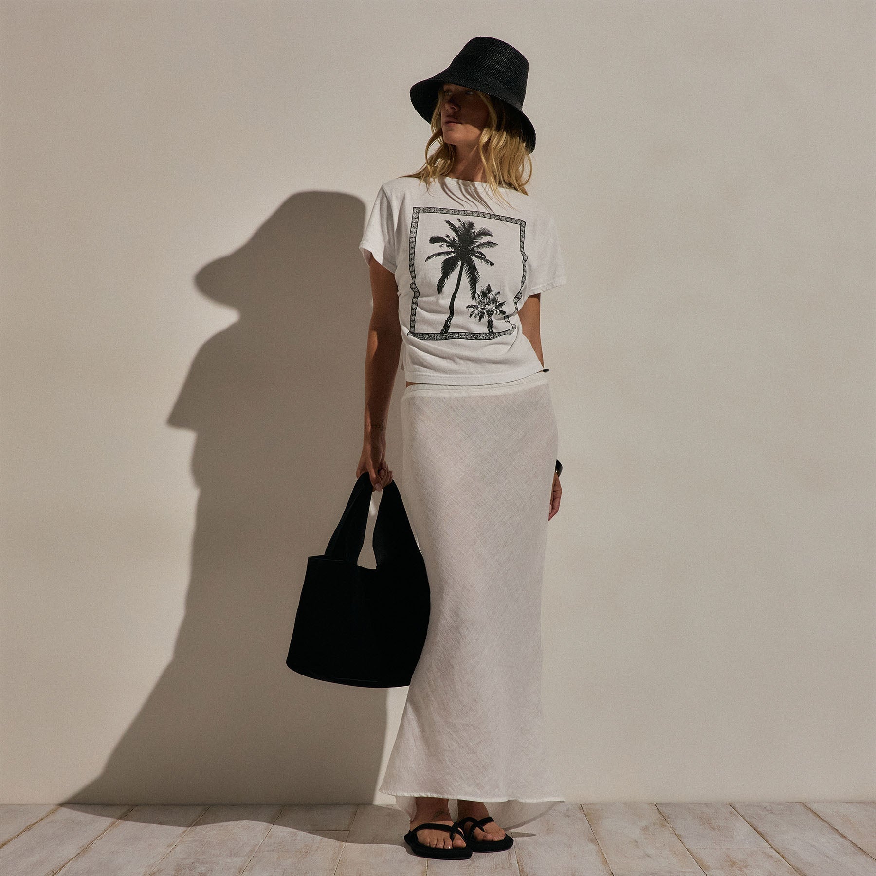 Linen Skirt - White