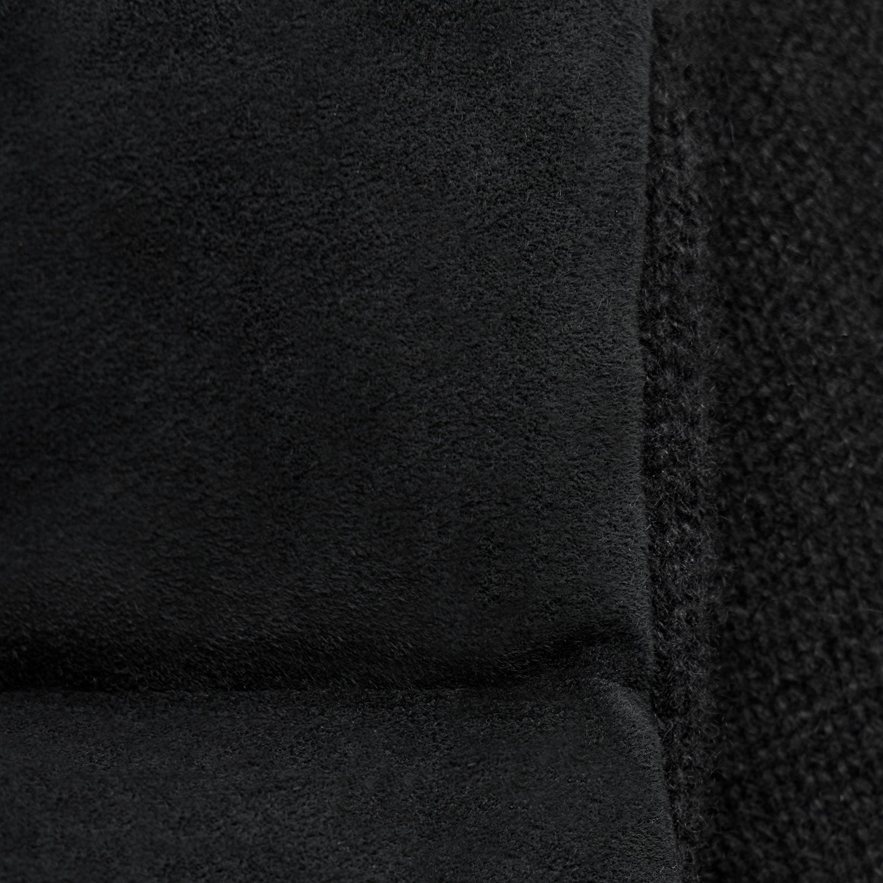 Quilted Suede Mixed Media Jacket - Black