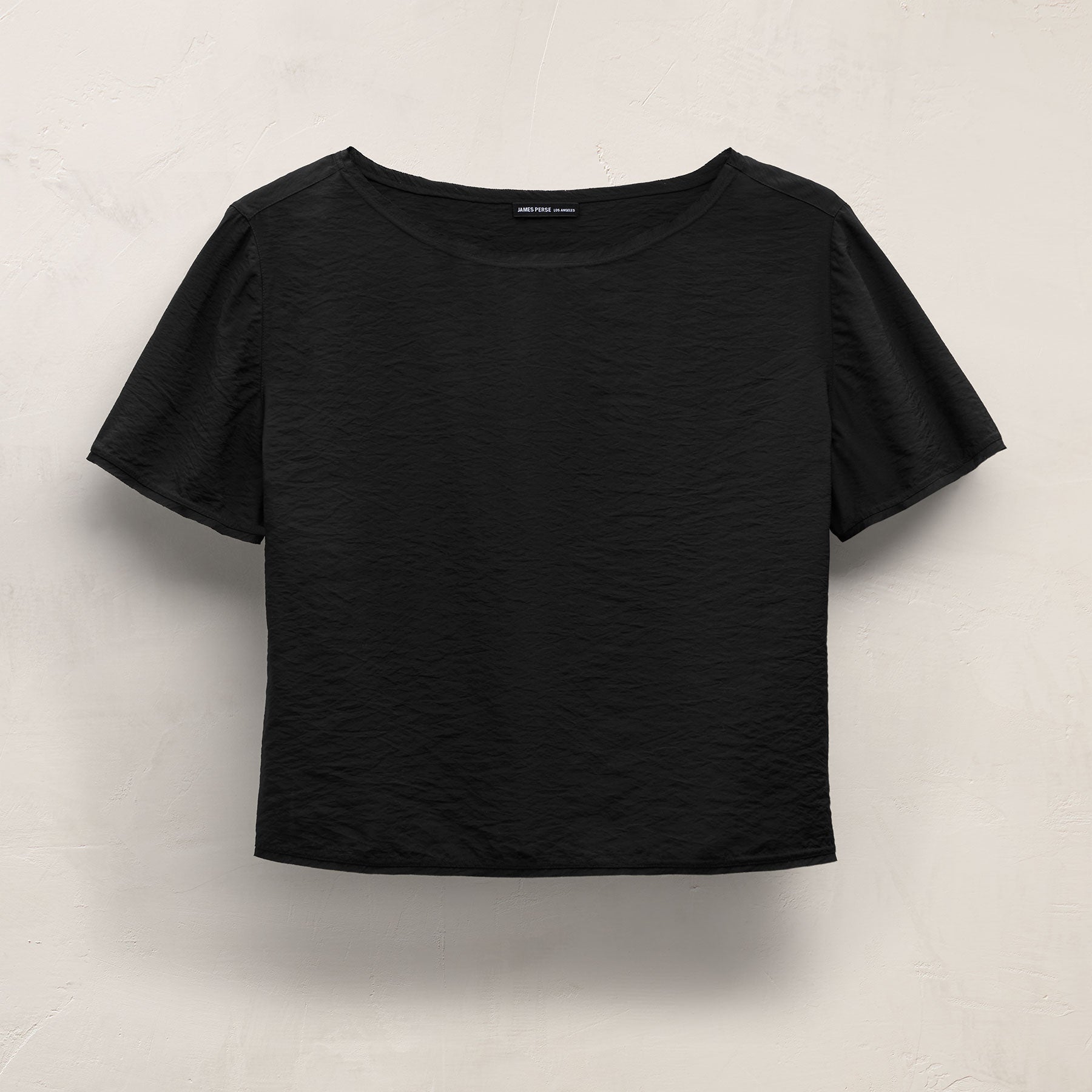 Modal Silk Blend Drop Shoulder Blouse - Black