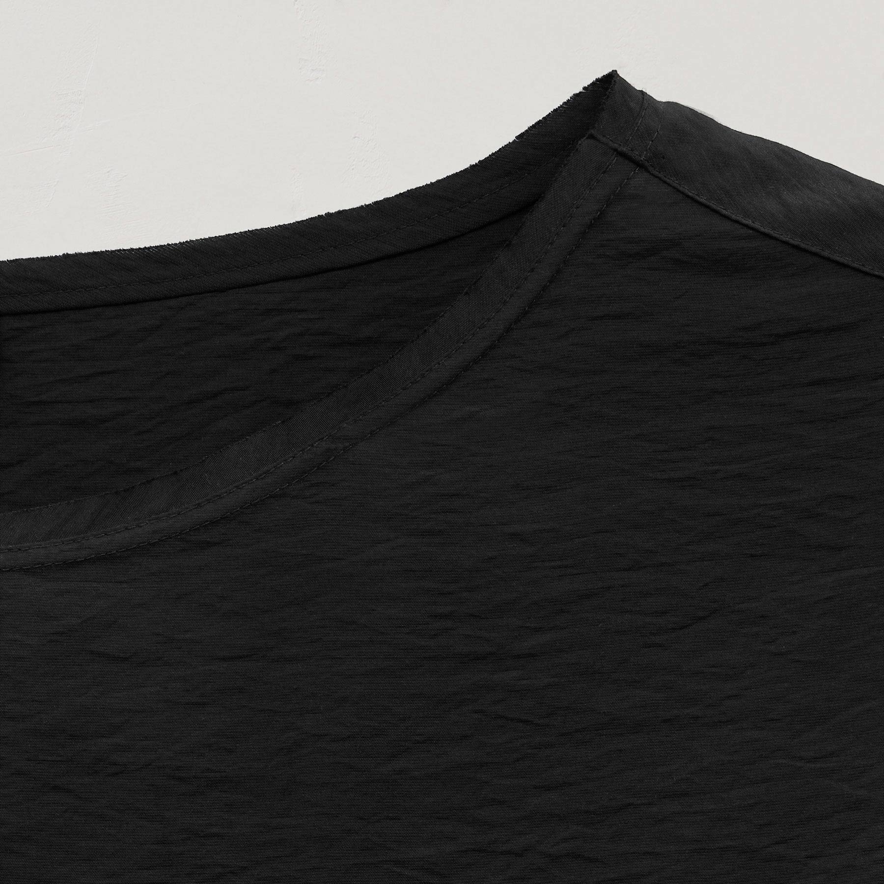 Modal Silk Blend Drop Shoulder Blouse - Black