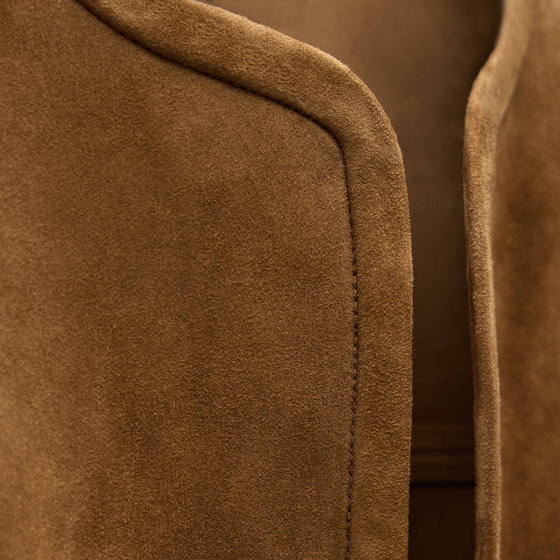 Suede Cropped Open Jacket - Tabacco