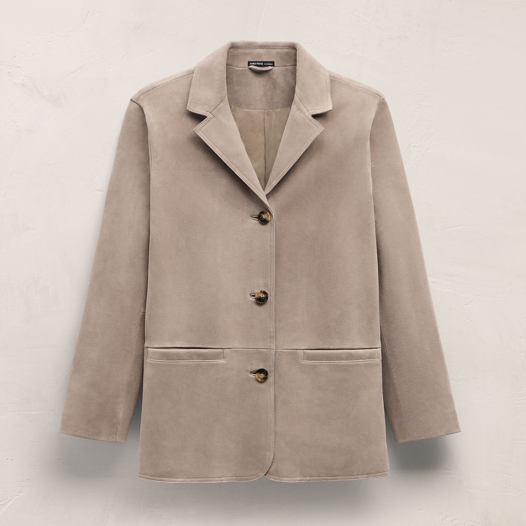Relaxed Suede Blazer - Grout