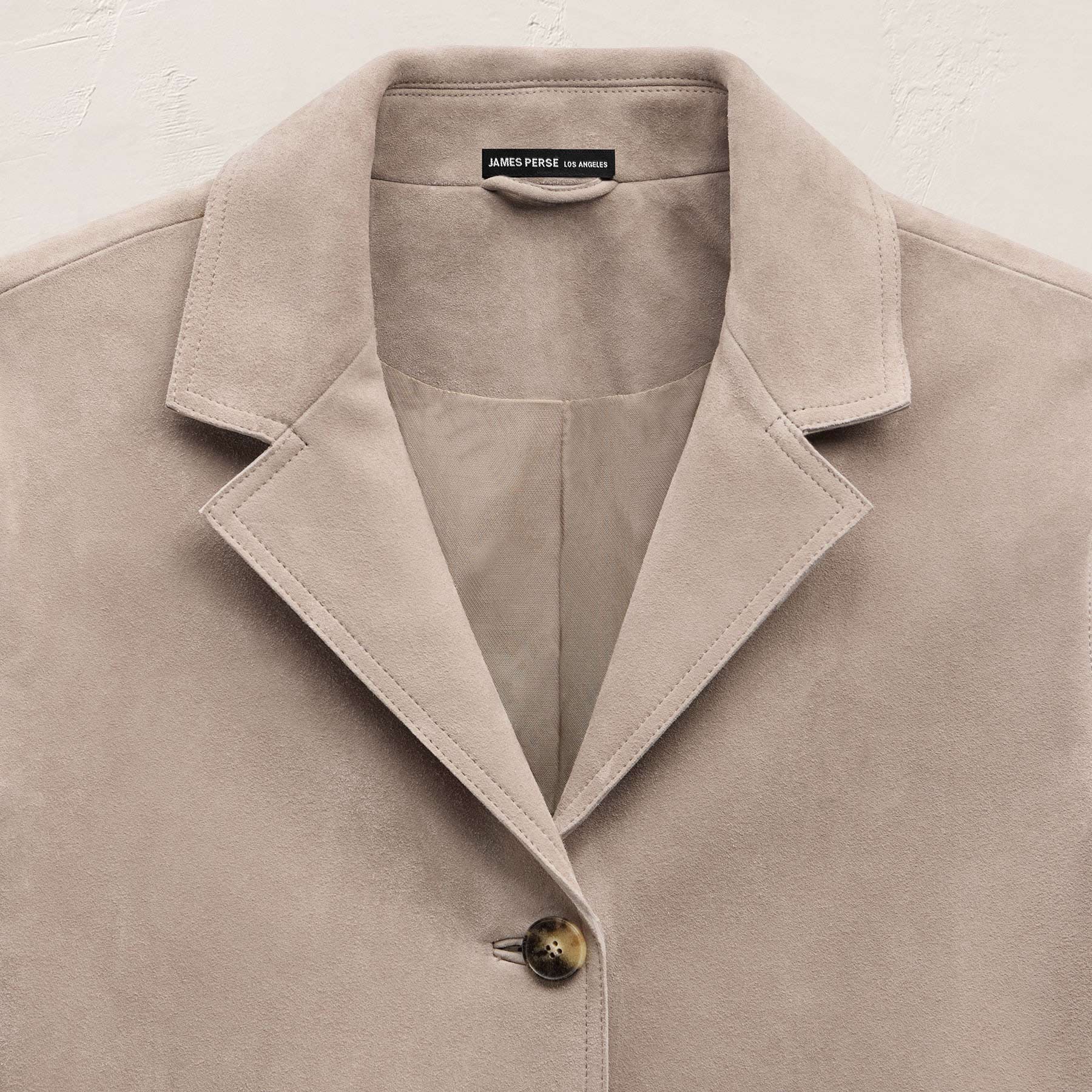 Relaxed Suede Blazer - Grout