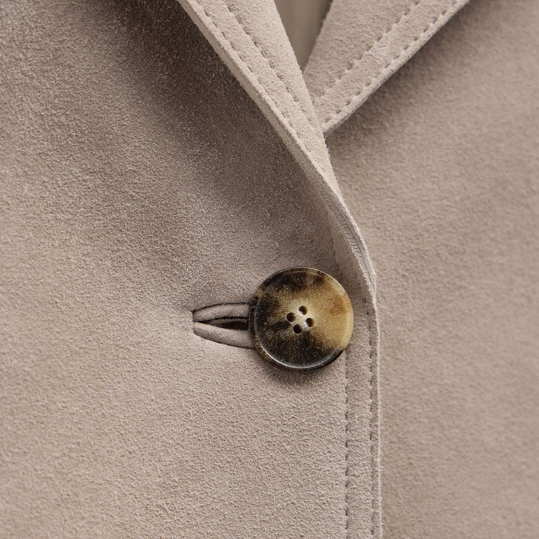 Relaxed Suede Blazer - Grout