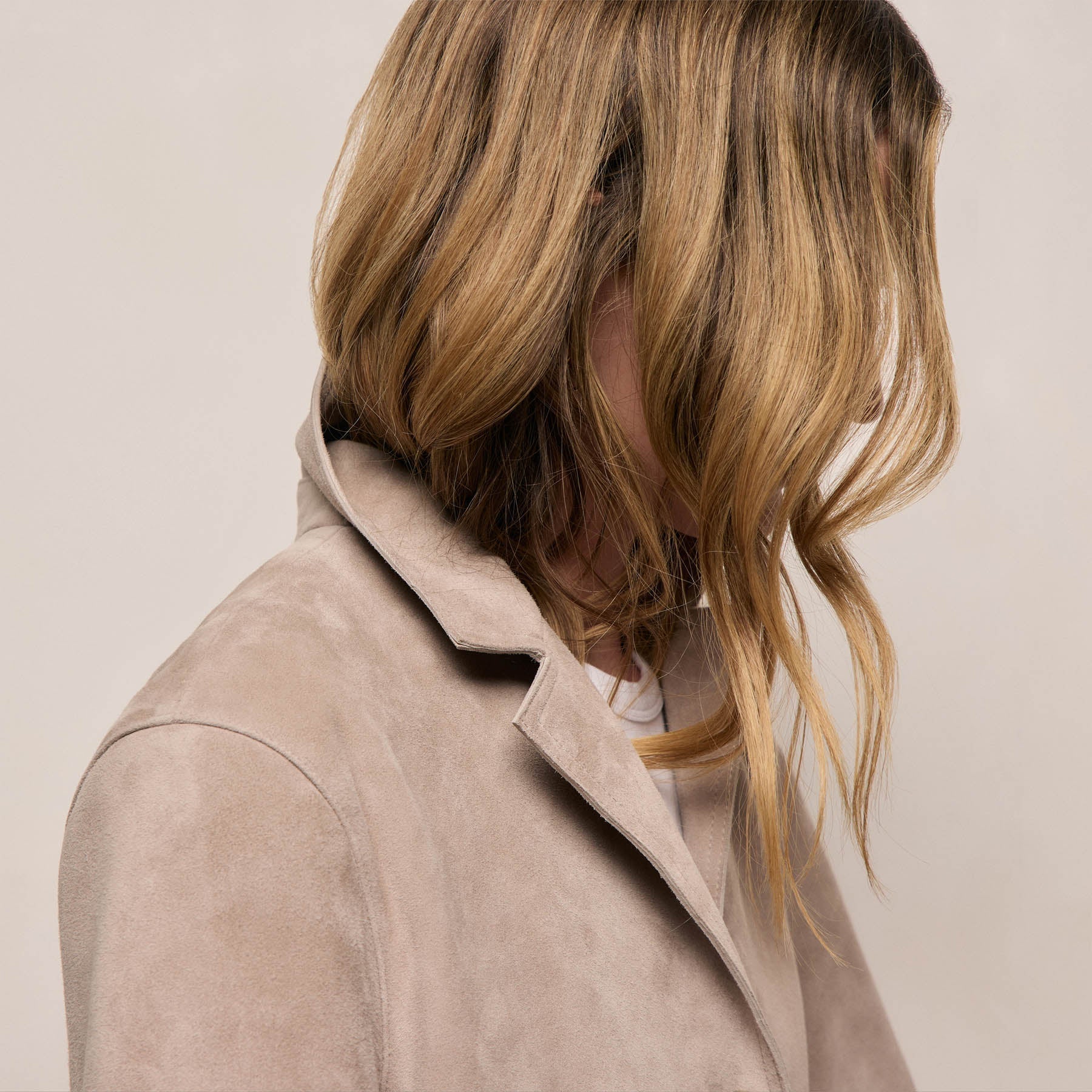 Relaxed Suede Blazer - Grout