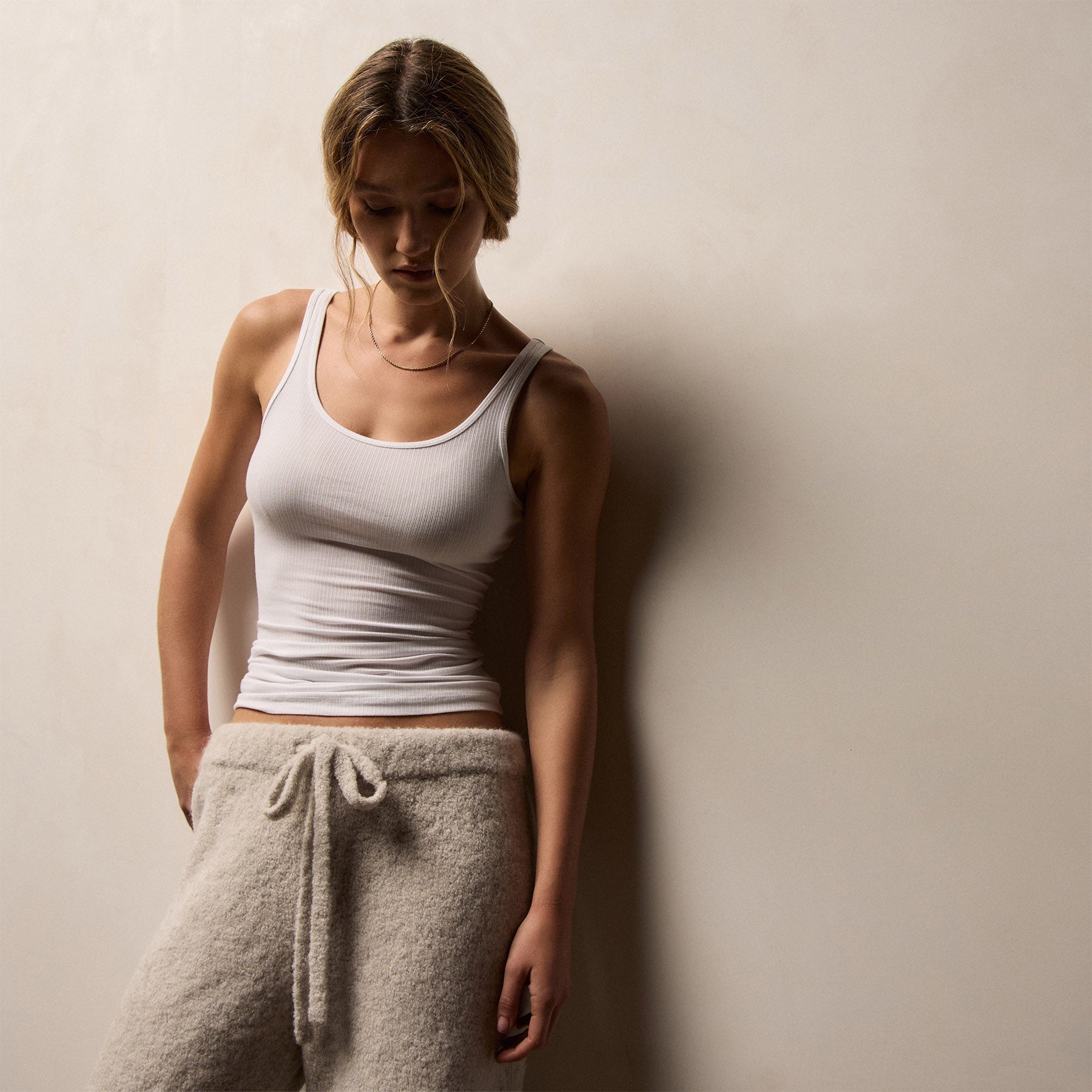 Ribbed Daily Tank - White