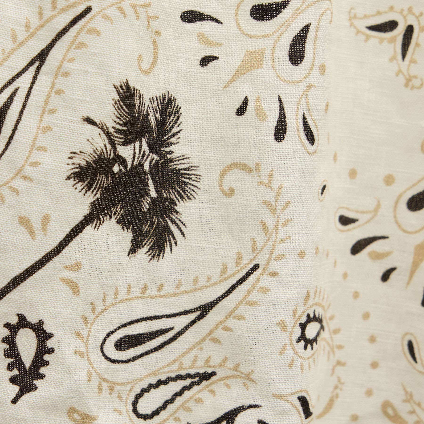 Palm Paisley Linen Mini Short - Ivory Bandana Print