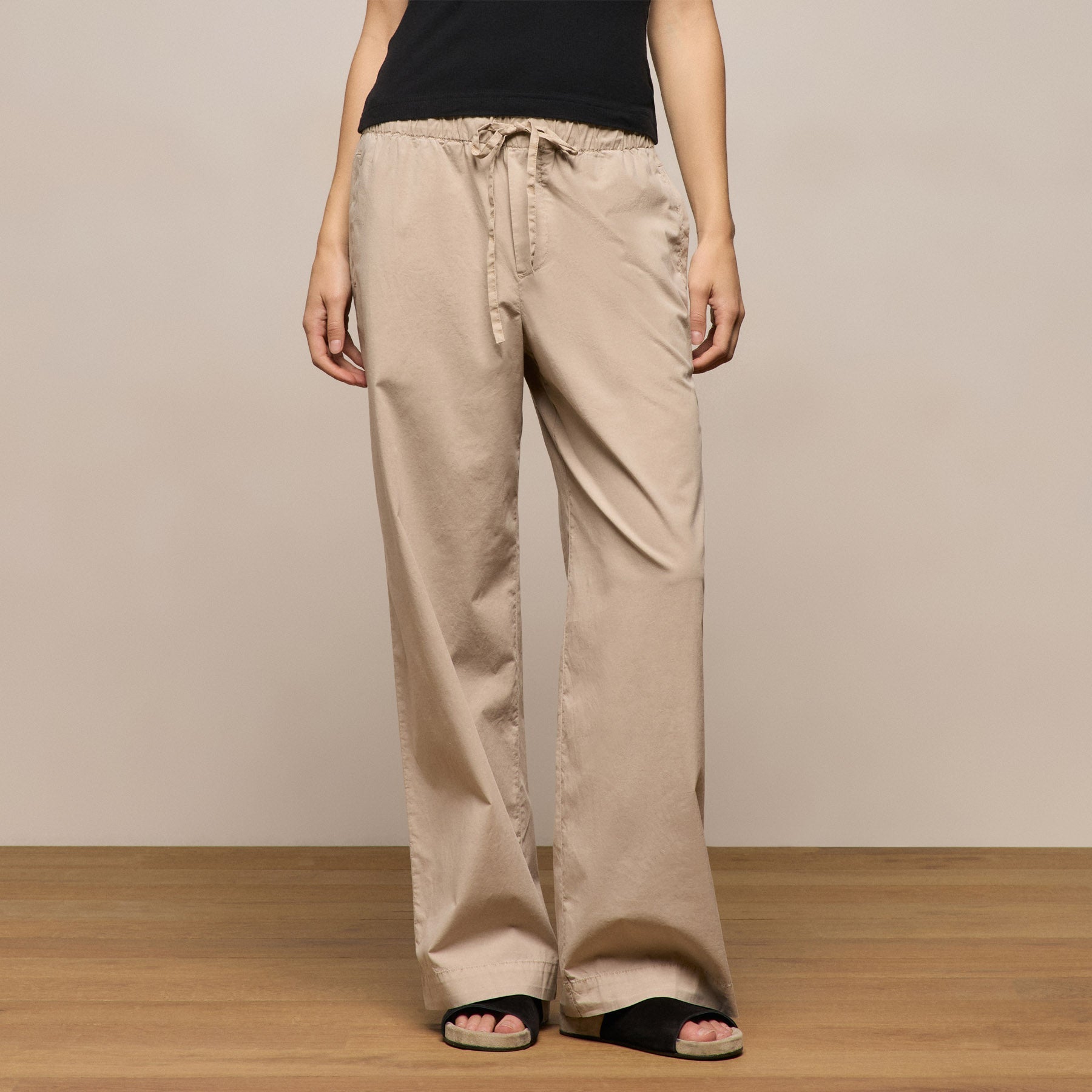 Stretch Poplin Drawcord Pant - Stone Pigment