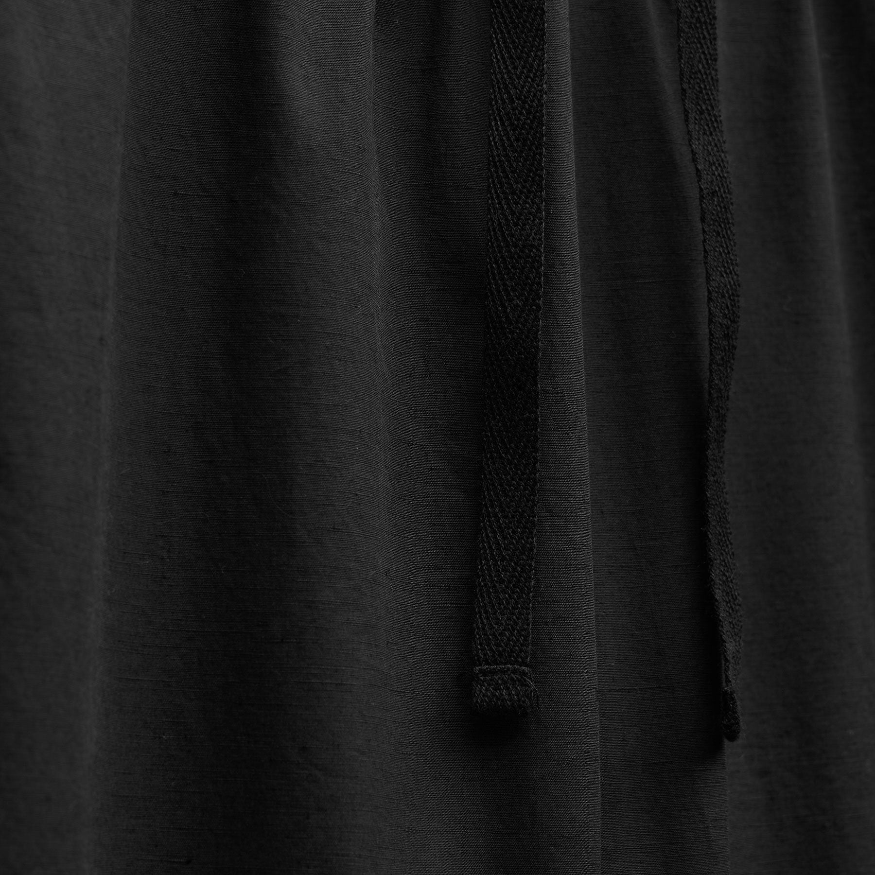 Cotton Linen Poplin Wide Cuff Pant - Black