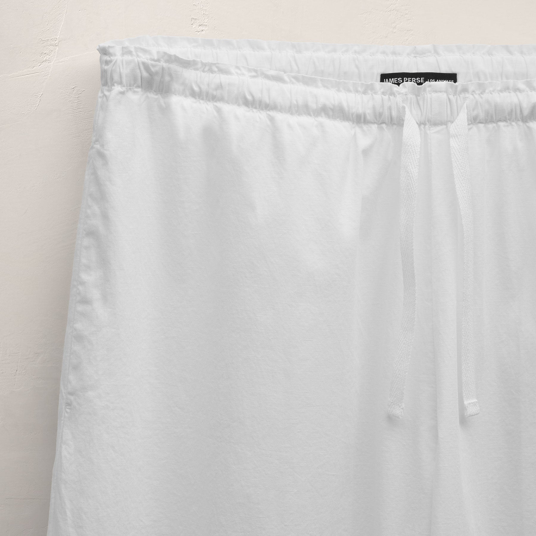 Cotton Linen Poplin Wide Cuff Pant - White