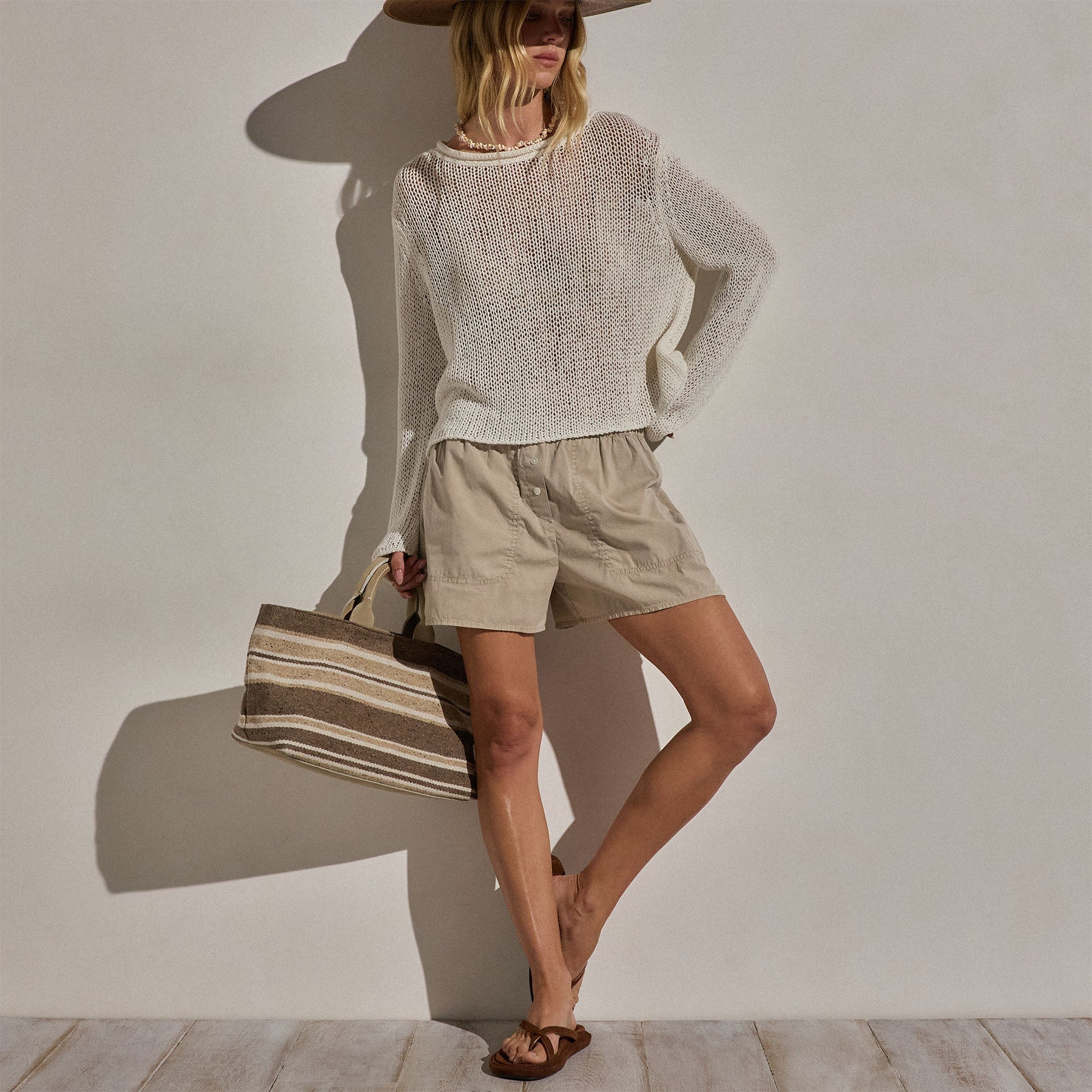 Stretch Poplin Boxer Short - Stone Pigment