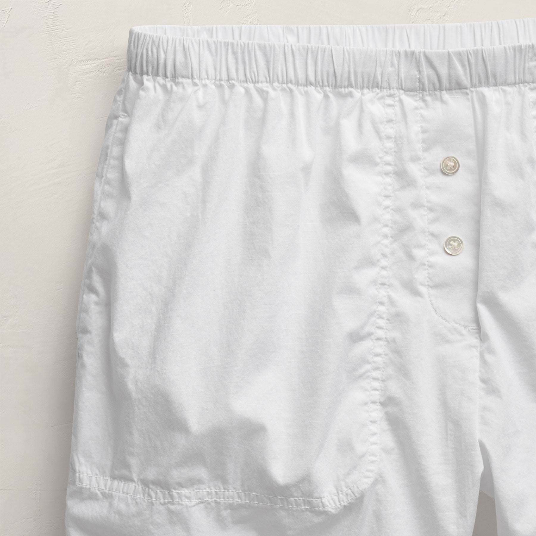 Stretch Poplin Boxer Short - White